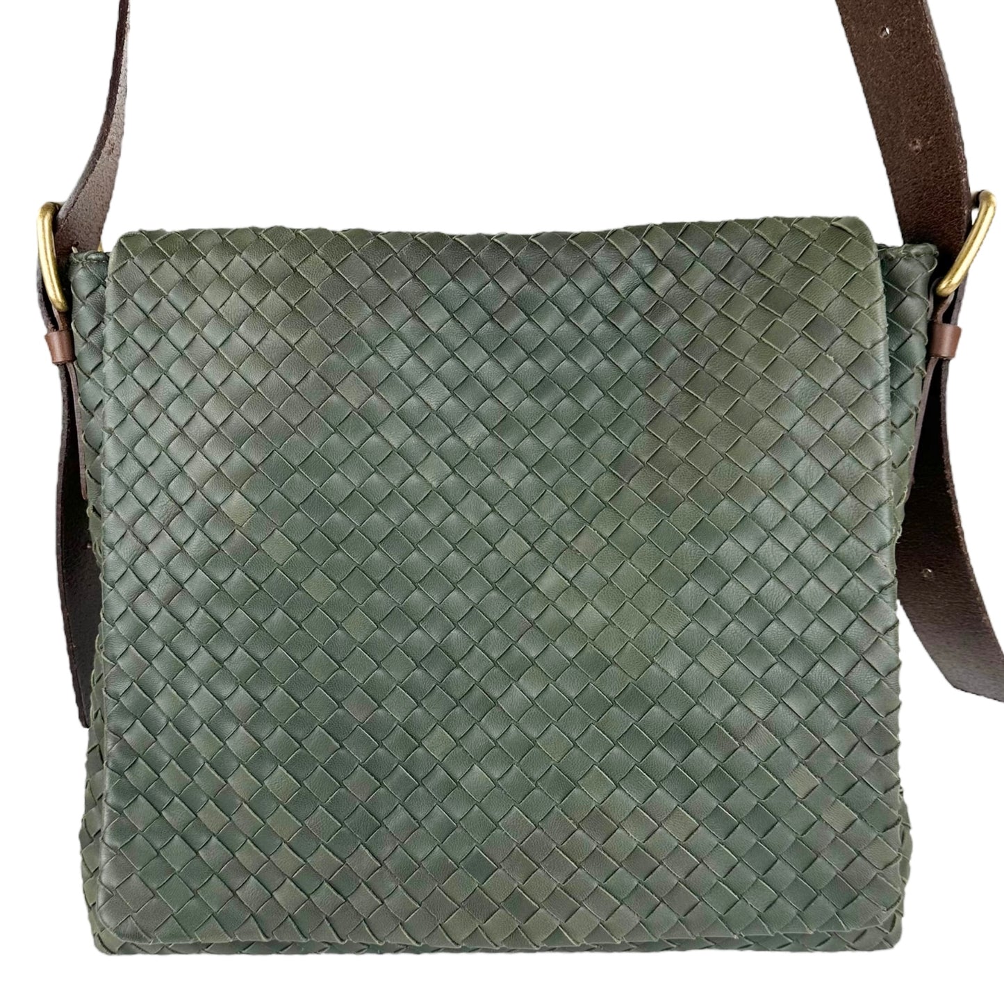Bottega Veneta Flap Intrecciato Leather Crossbody Bag