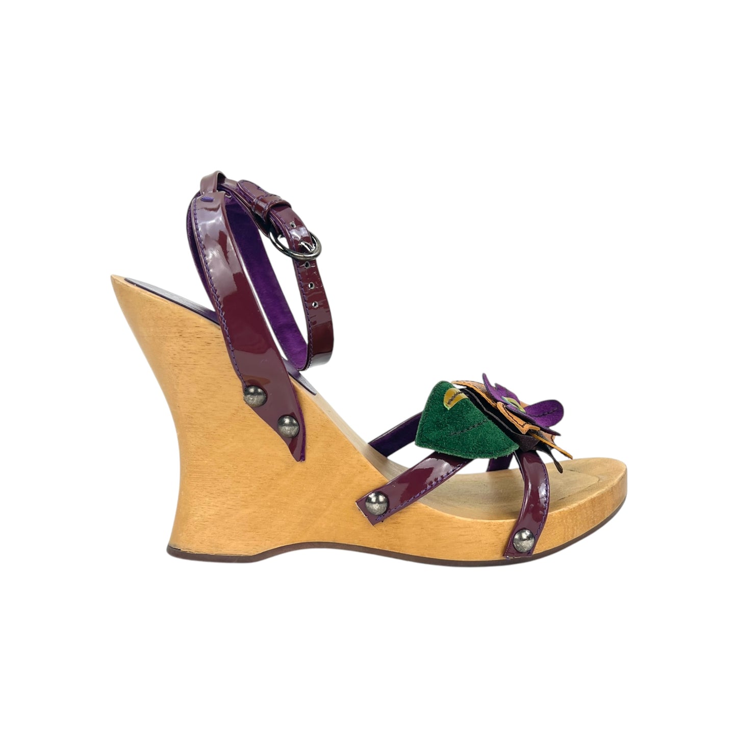 Miu Miu Flower Wooden Wedges