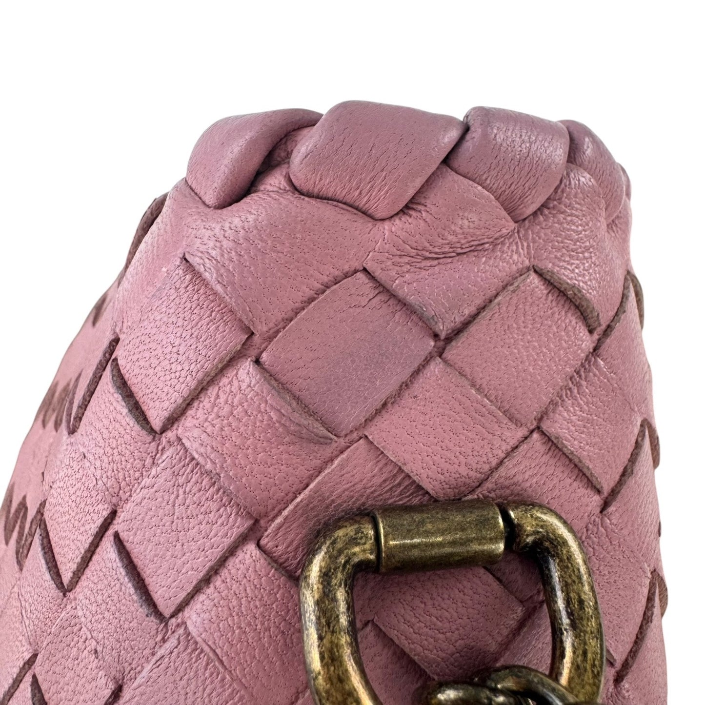 Bottega Veneta Pink Intrecciato Leather Olimpia Crossbody Bag