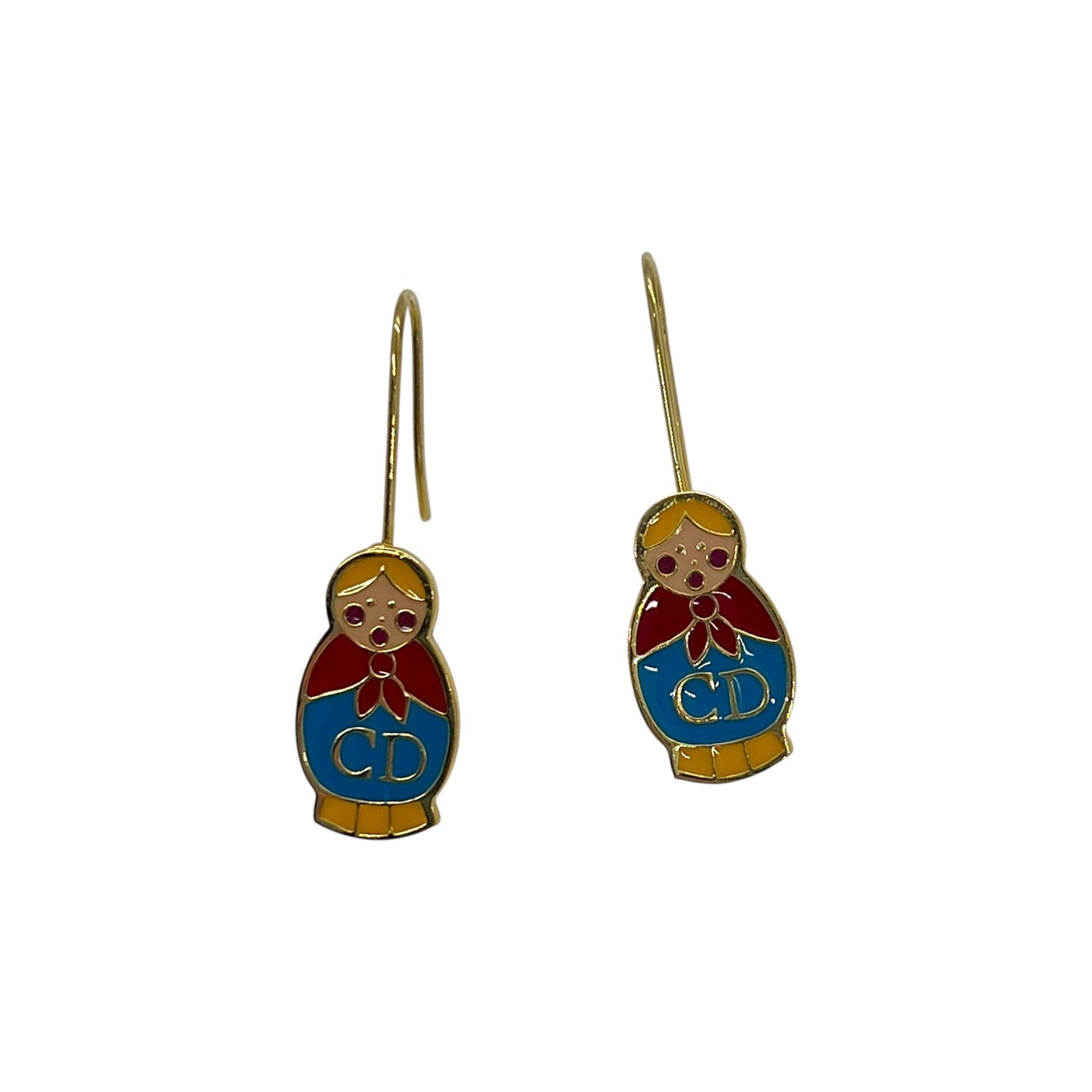 Dior Vintage Russian Nesting Doll Necklace & Earring Set