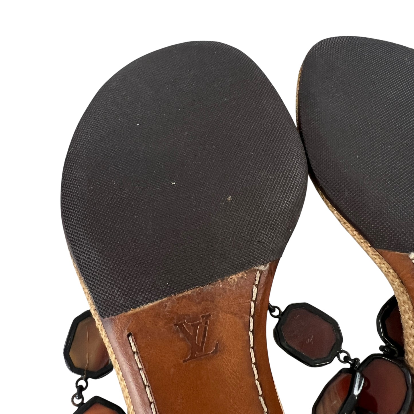 Louis Vuitton Raffia Heeled Sandals
