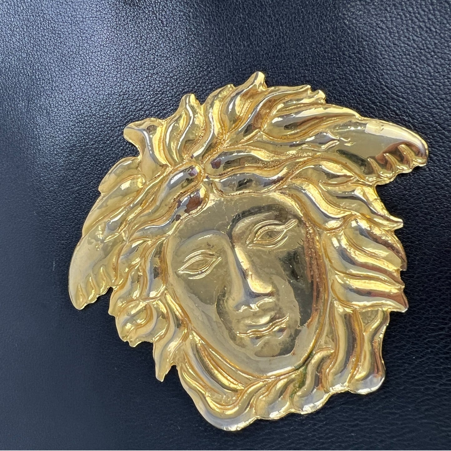 Versace Vintage Medusa Studded Shoulder Bag