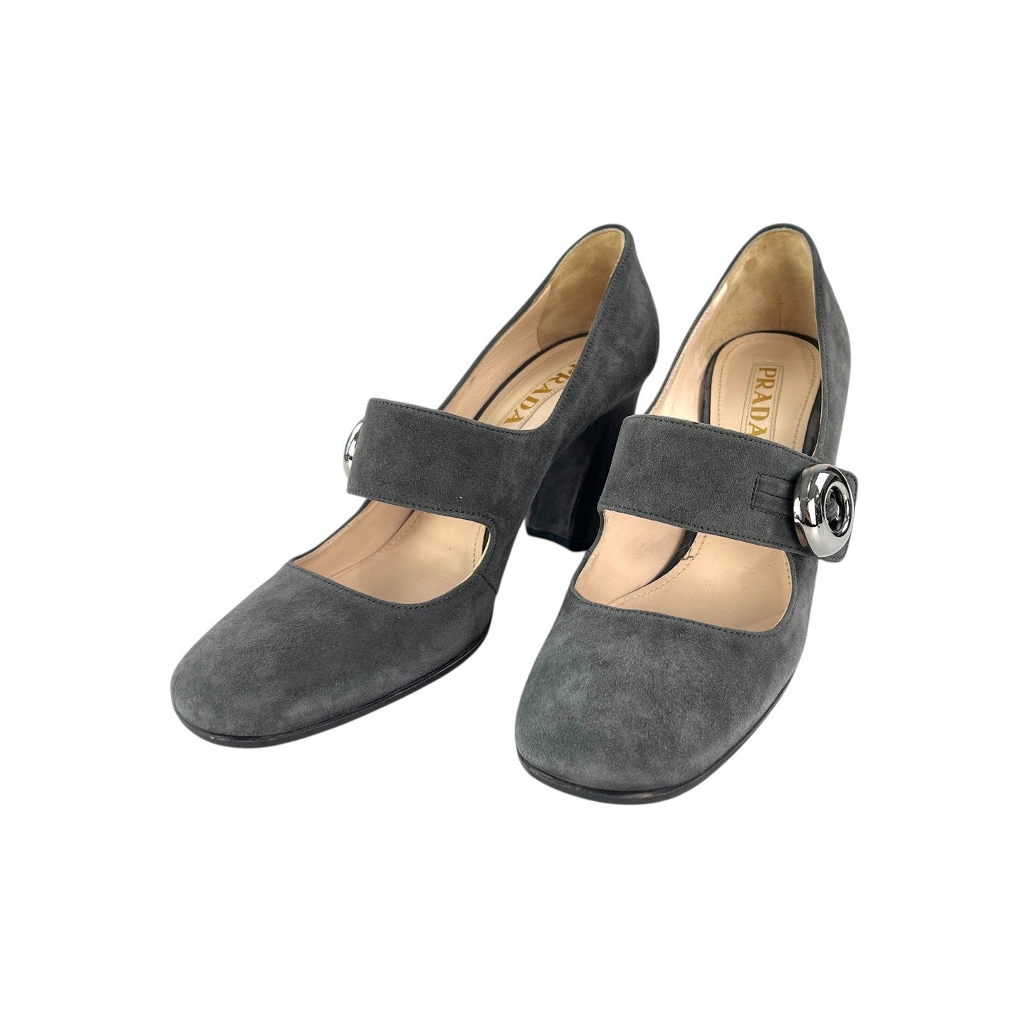 Prada Button Suede Pumps