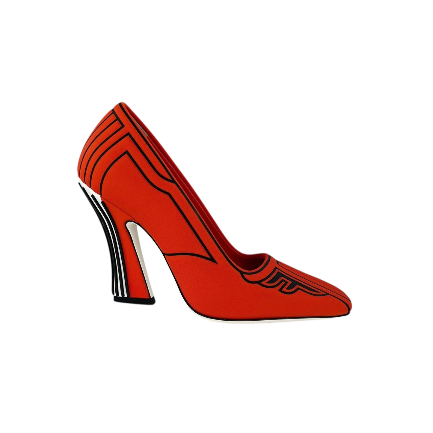 Fendi Red Neoprene Pumps