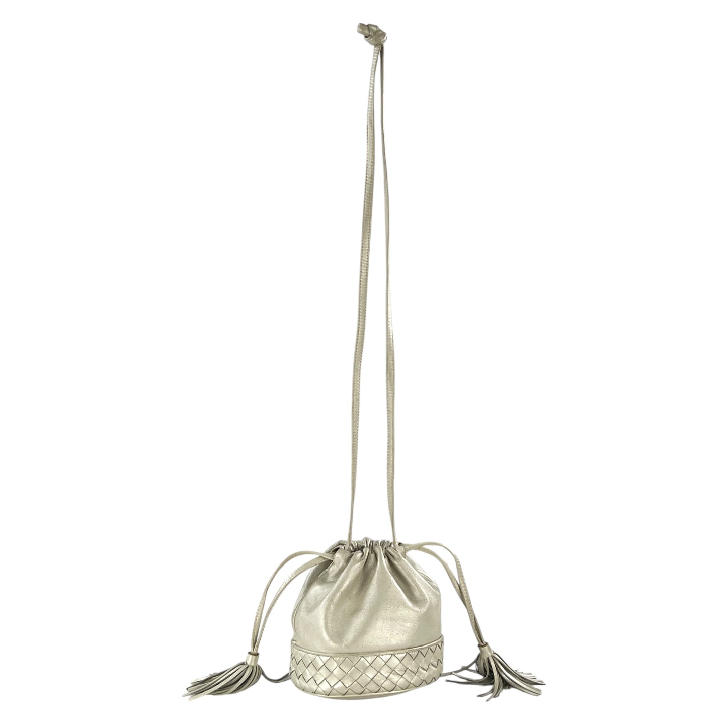 Bottega Veneta Vintage Metallic Drawstring Crossbody Bag