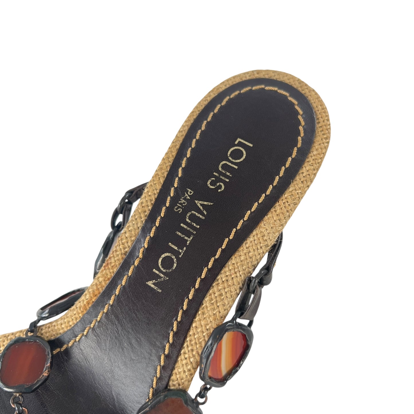 Louis Vuitton Raffia Heeled Sandals