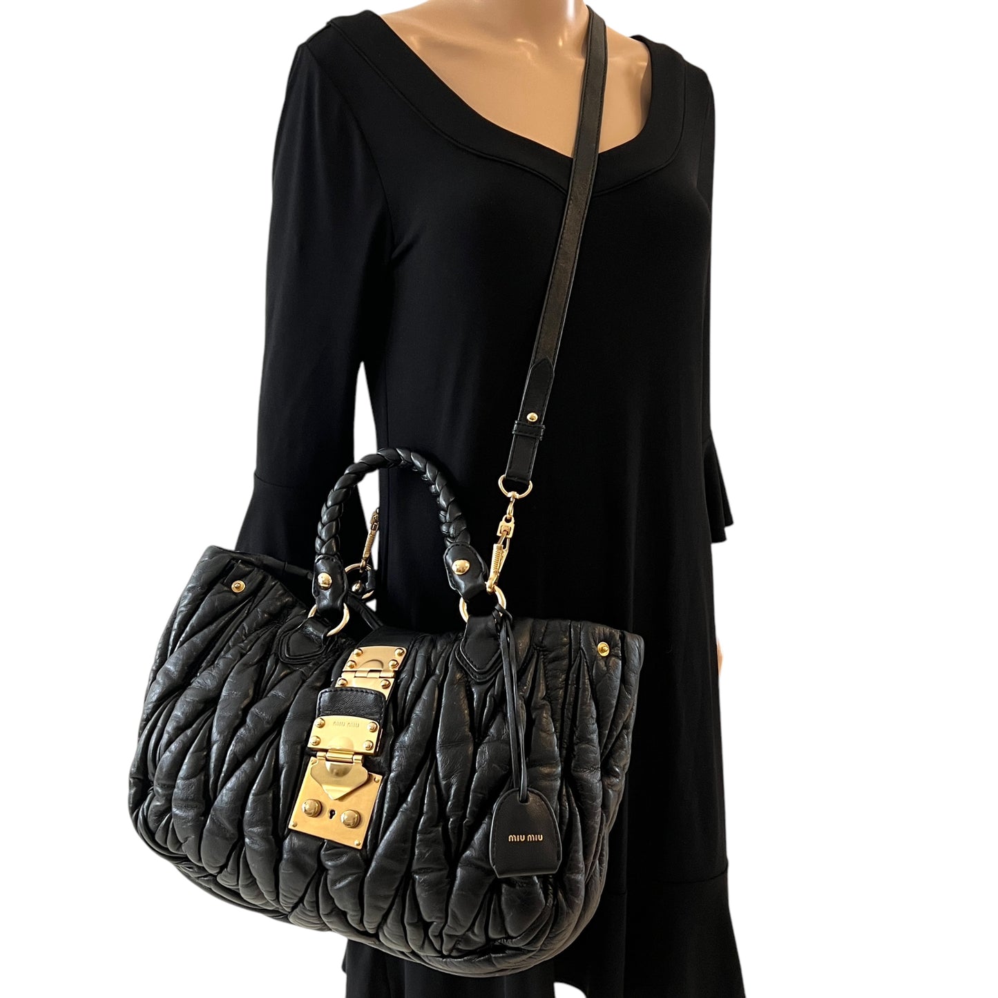 Miu Miu Matelassé Nappa Gaufre Leather Two-Way Bag