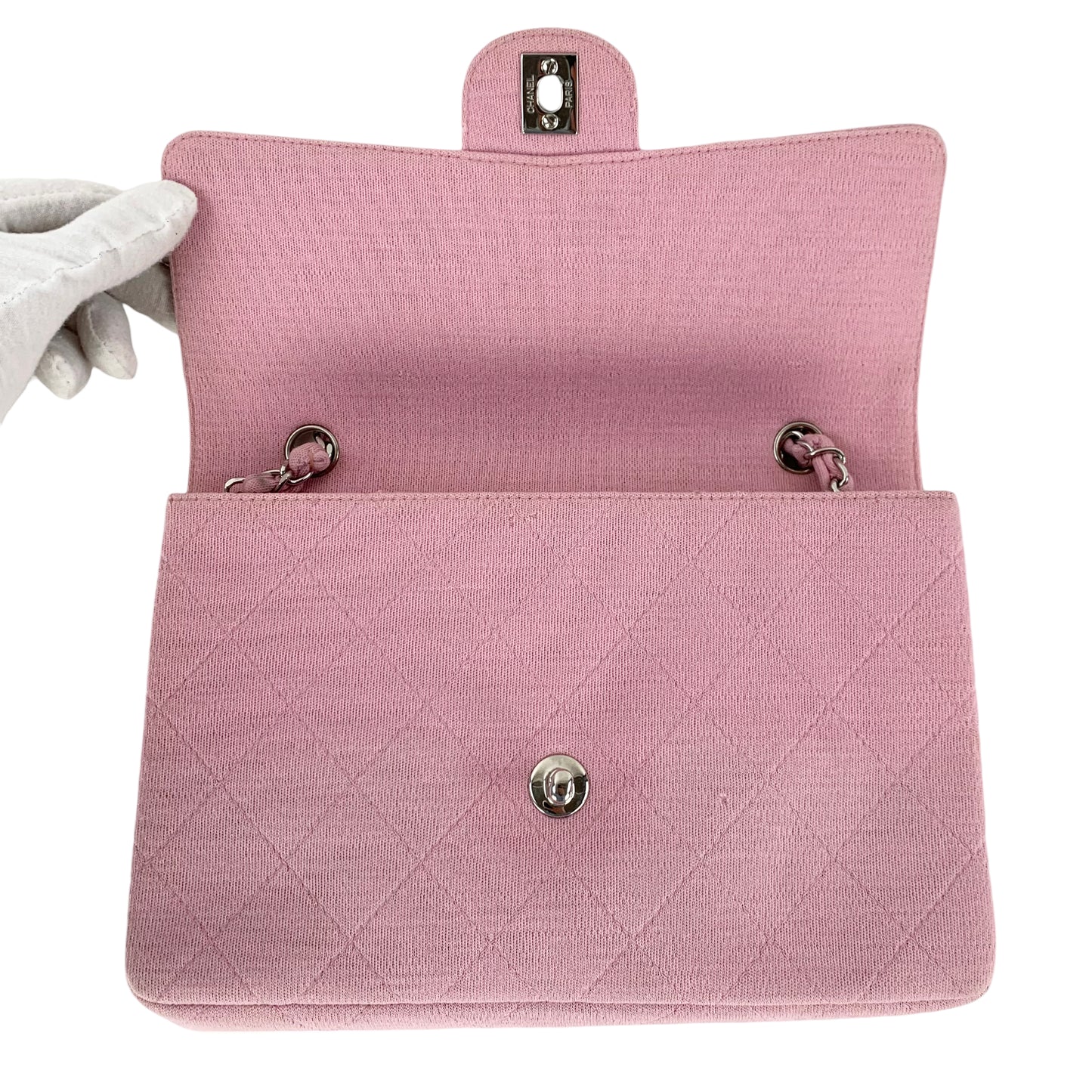 Chanel Matelasse Single Flap Jersey Medium Shoulder Bag