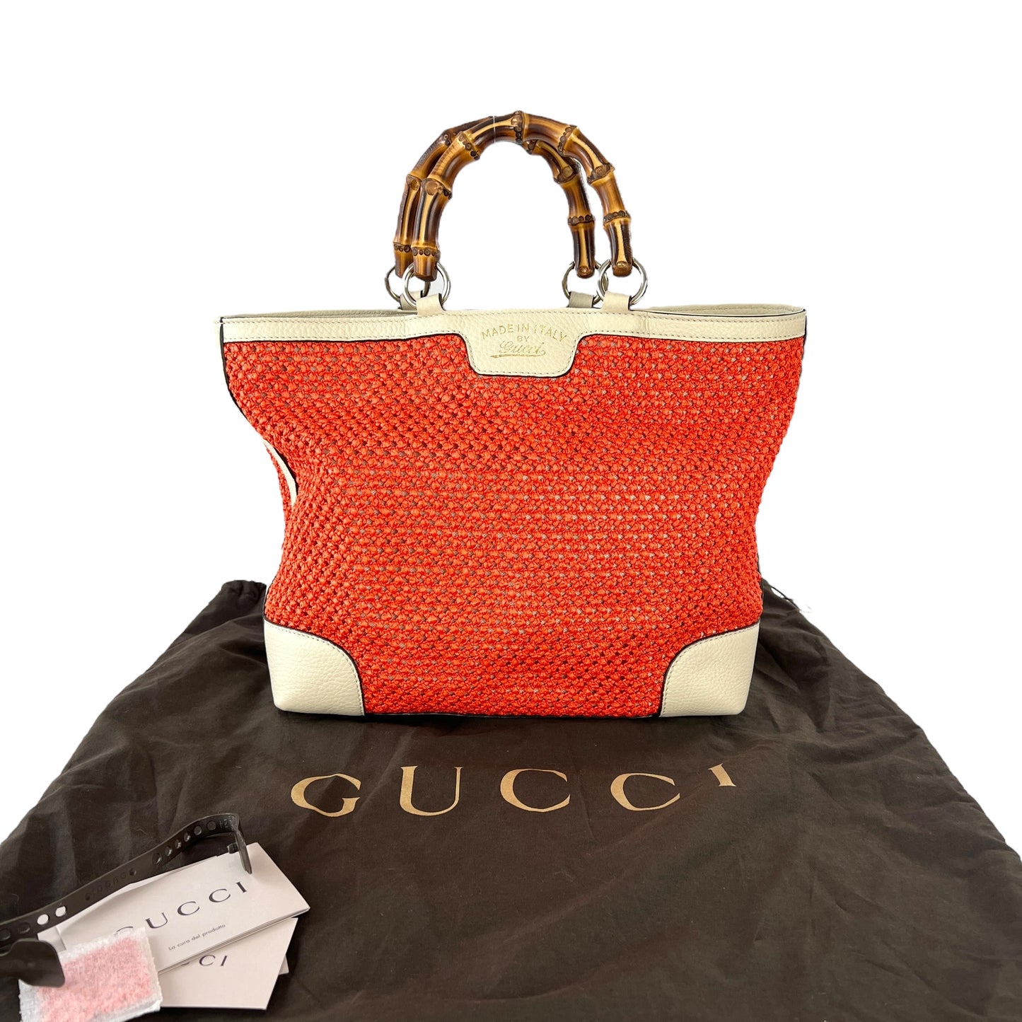 Gucci Bamboo Raffia Tote Bag