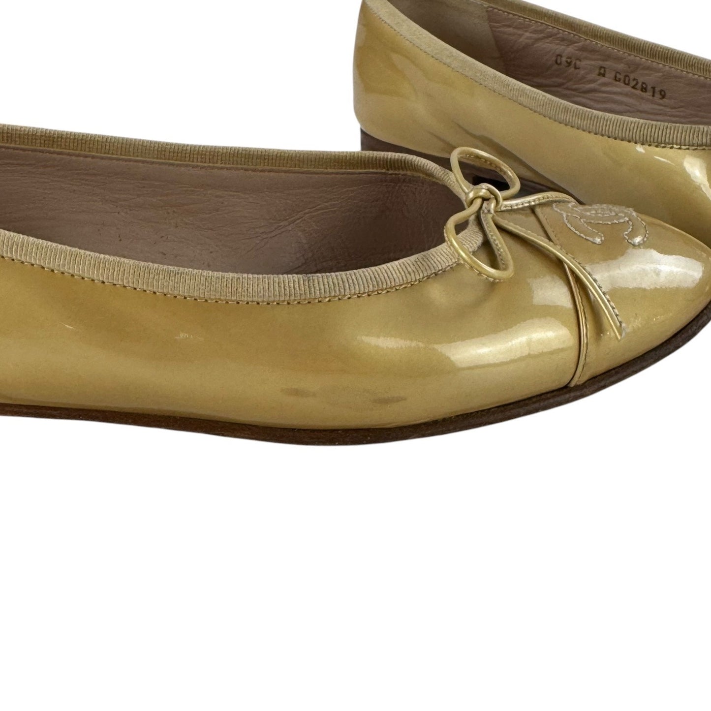 Chanel CC Patent Leather Ballet Flats