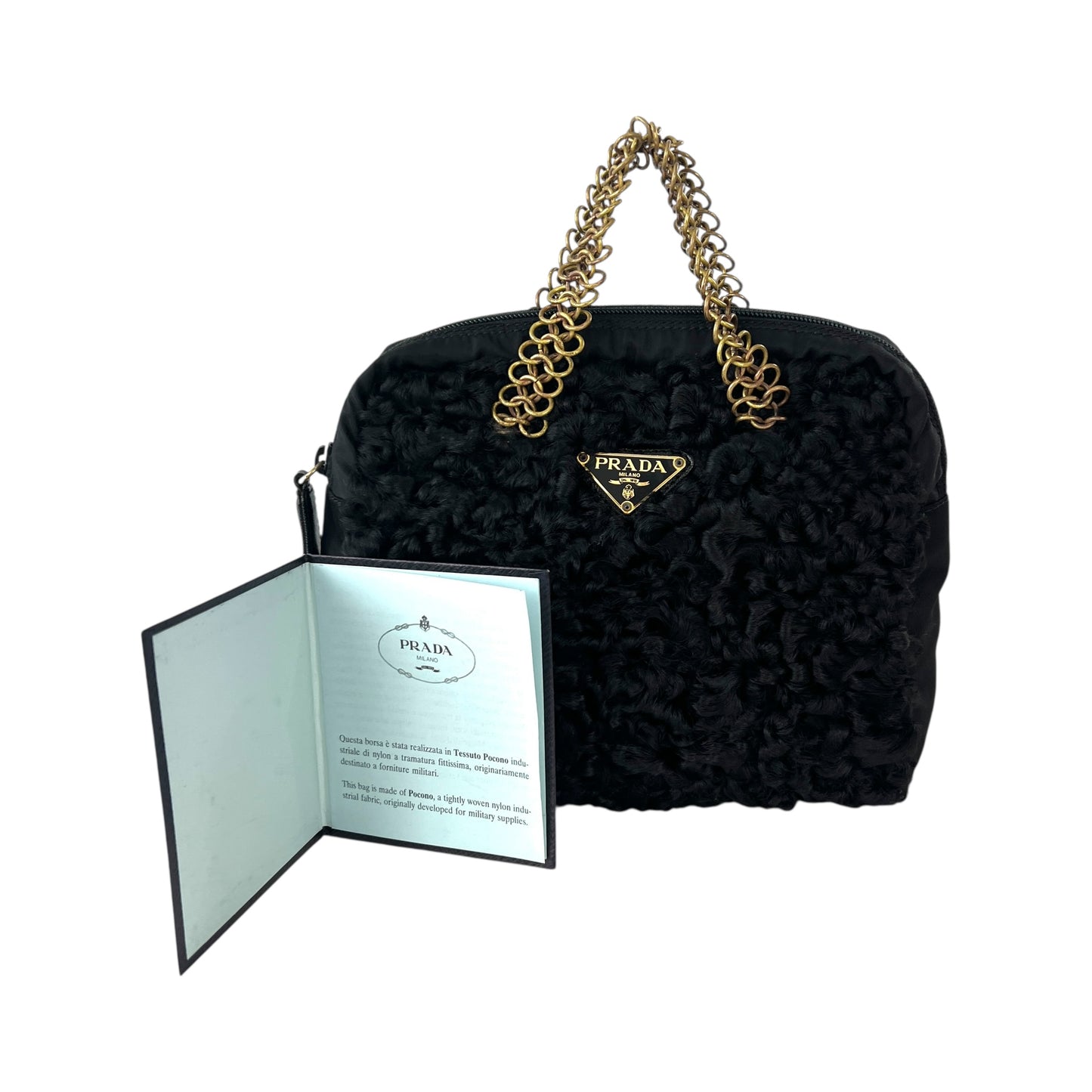 Prada Chain Wool Handbag