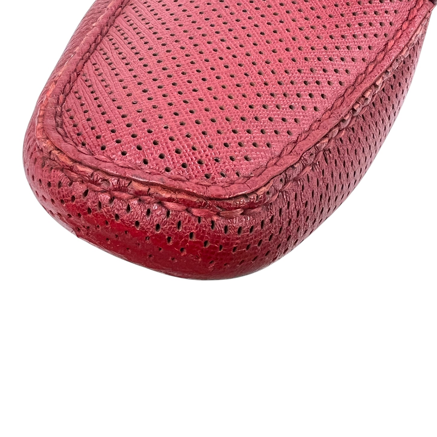 Prada Perforated Saffiano Leather Loafers