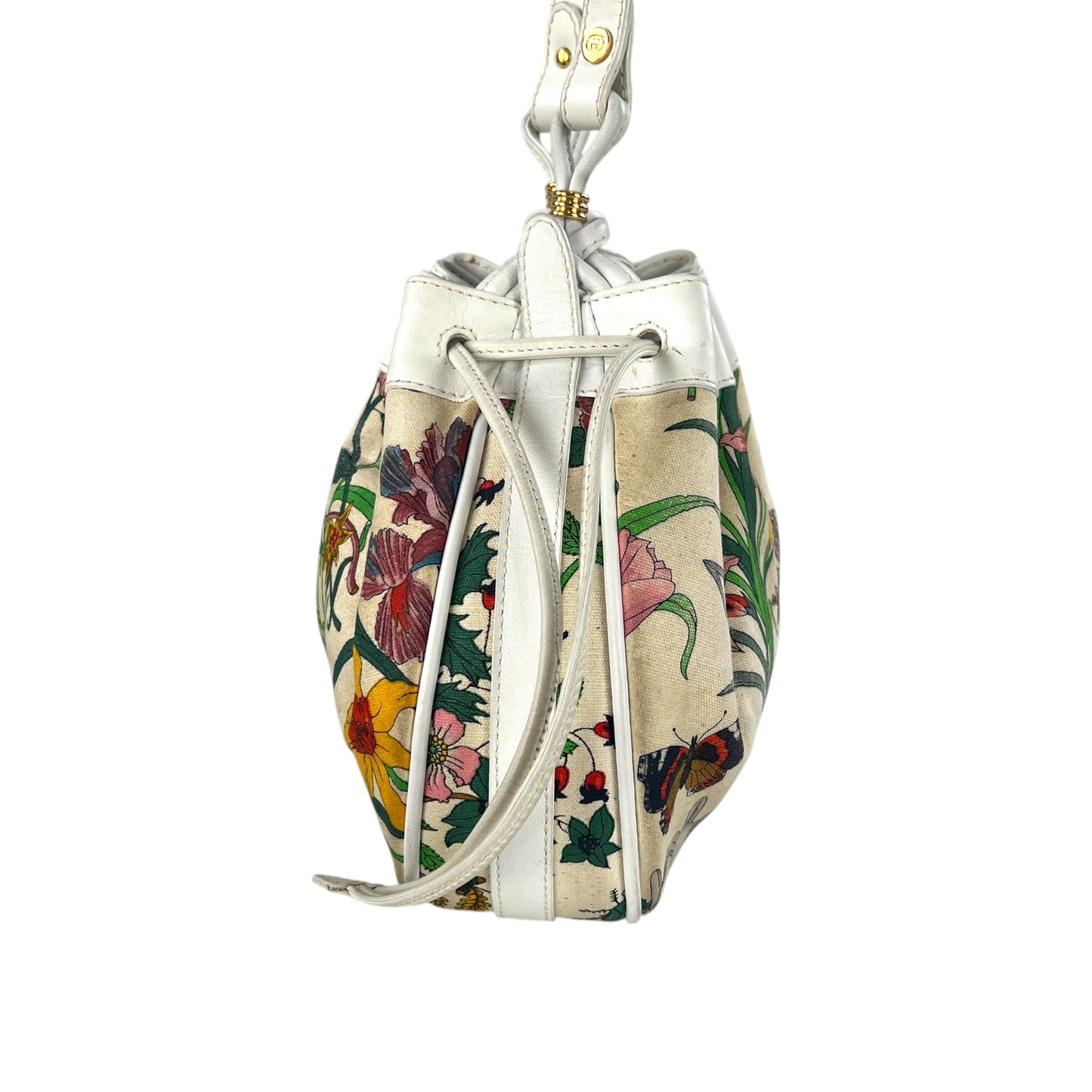 Gucci Vintage Flora Drawstring Crossbody Bag