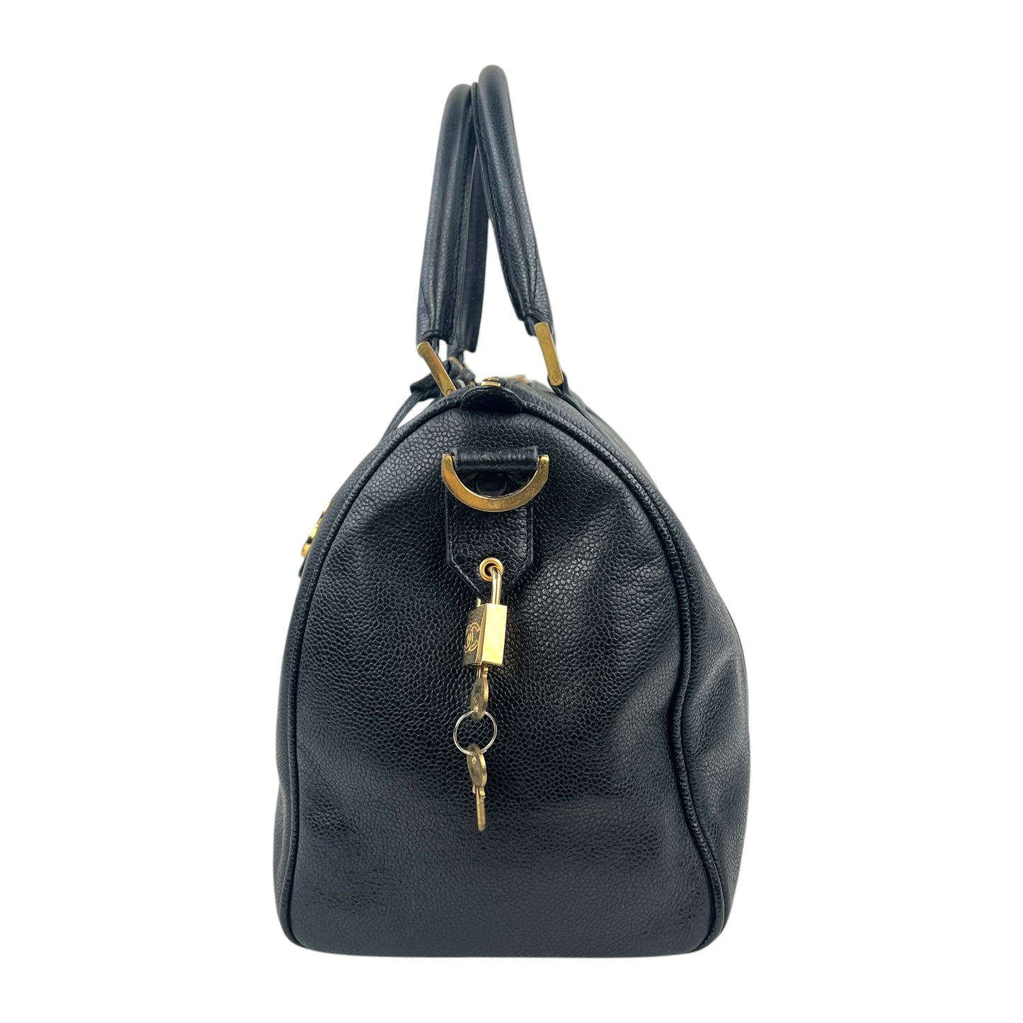 Chanel Vintage Caviar Leather Boston Bag