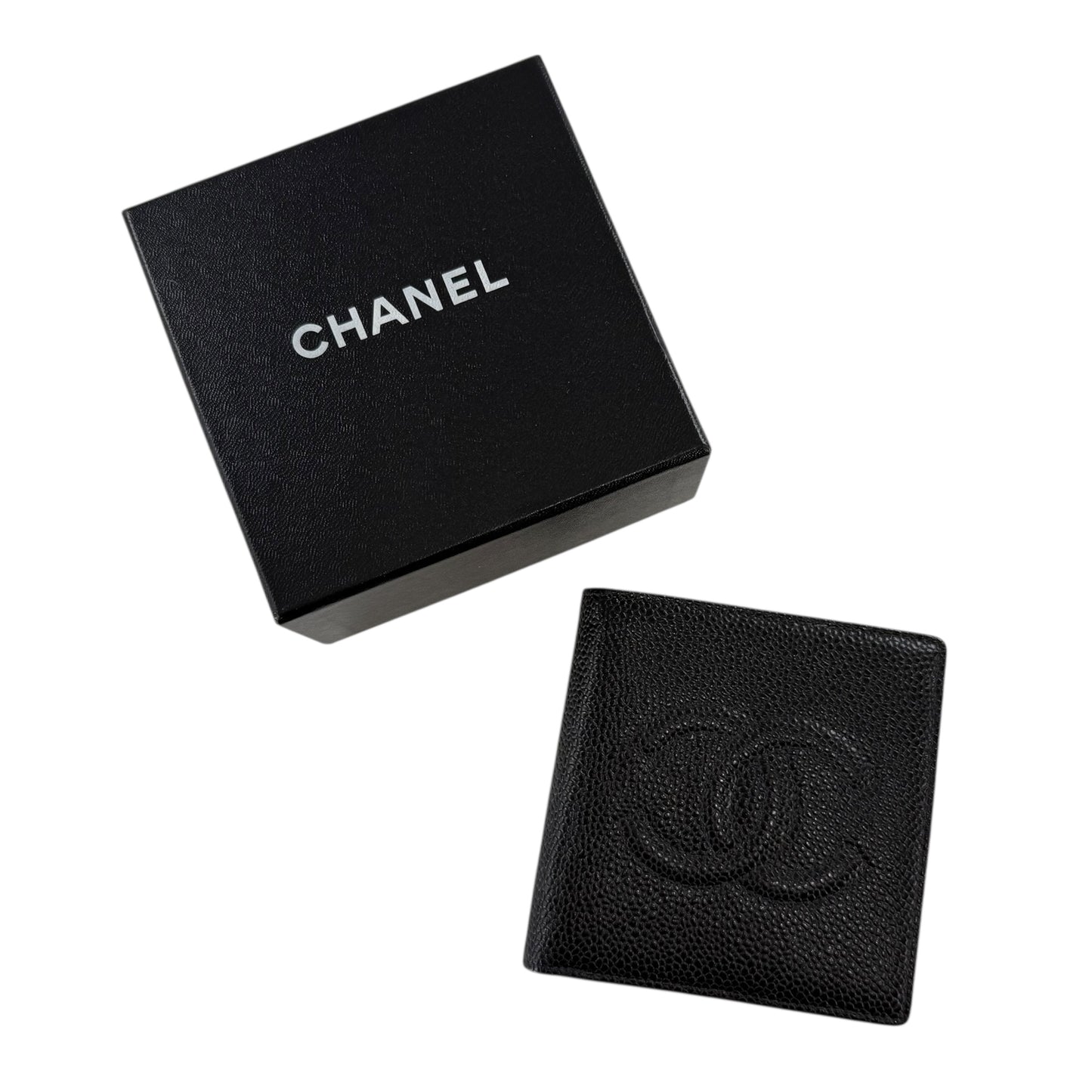 Chanel CC Logo Caviar Leather Bifold Wallet