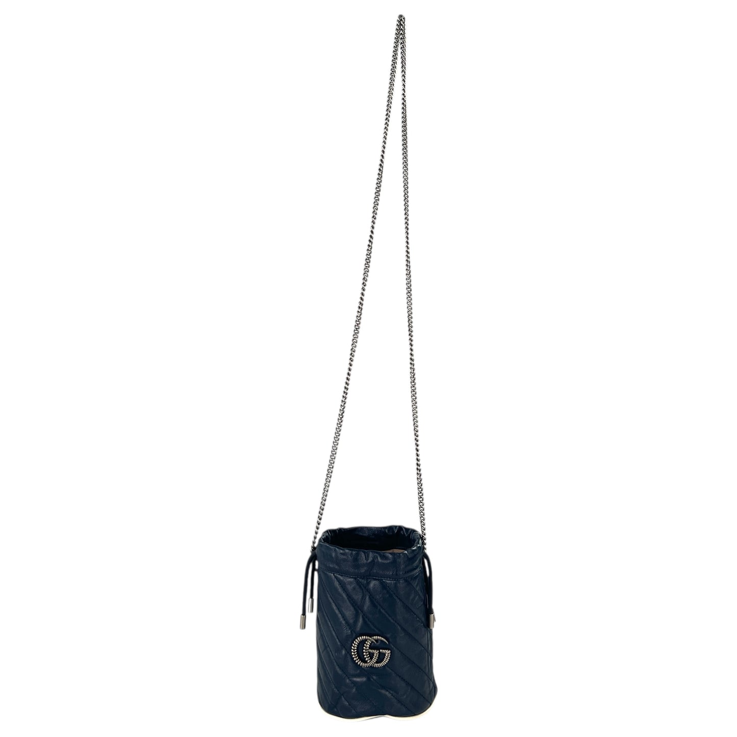 Gucci Marmont Leather Bucket Crossbody Bag