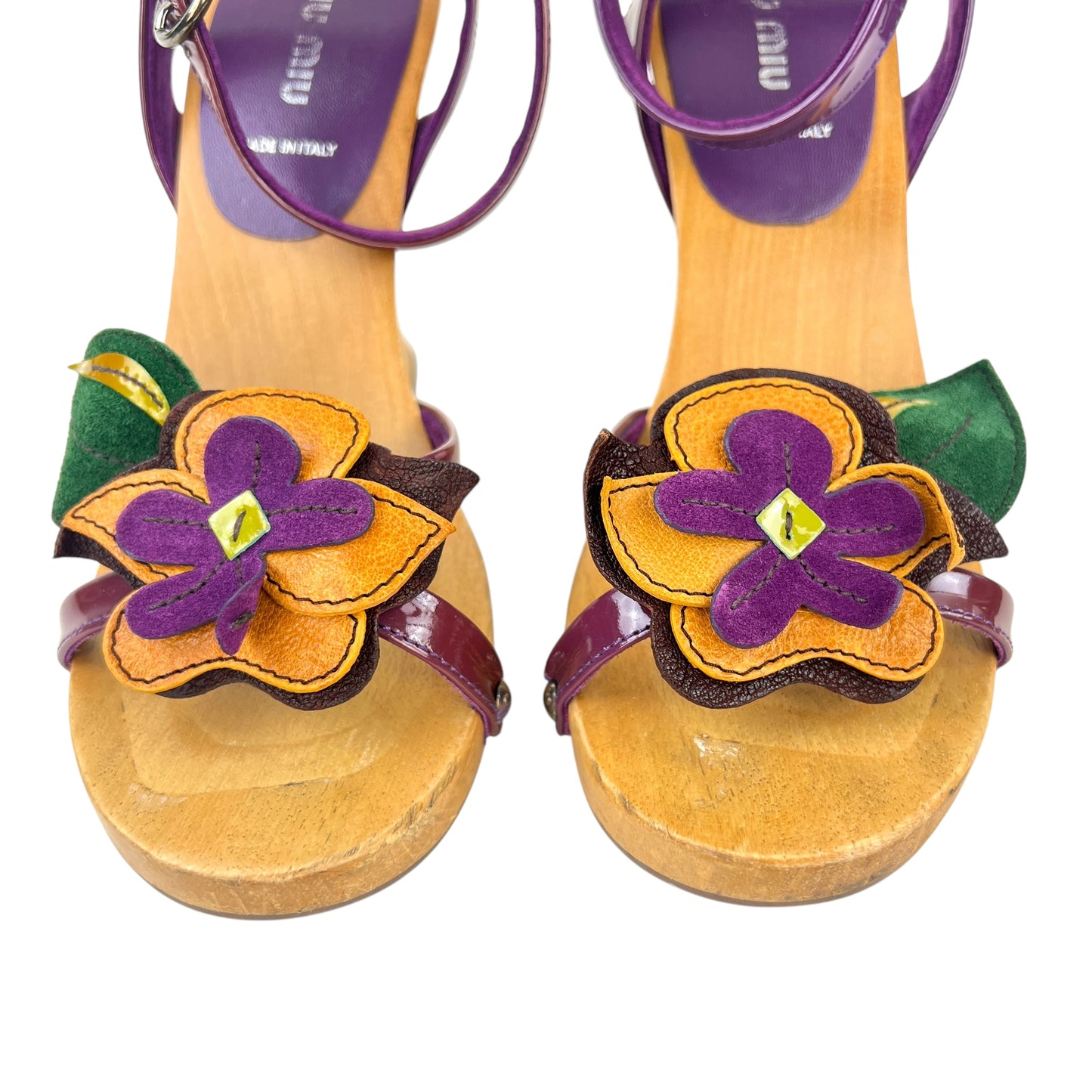 Miu Miu Flower Wooden Wedges