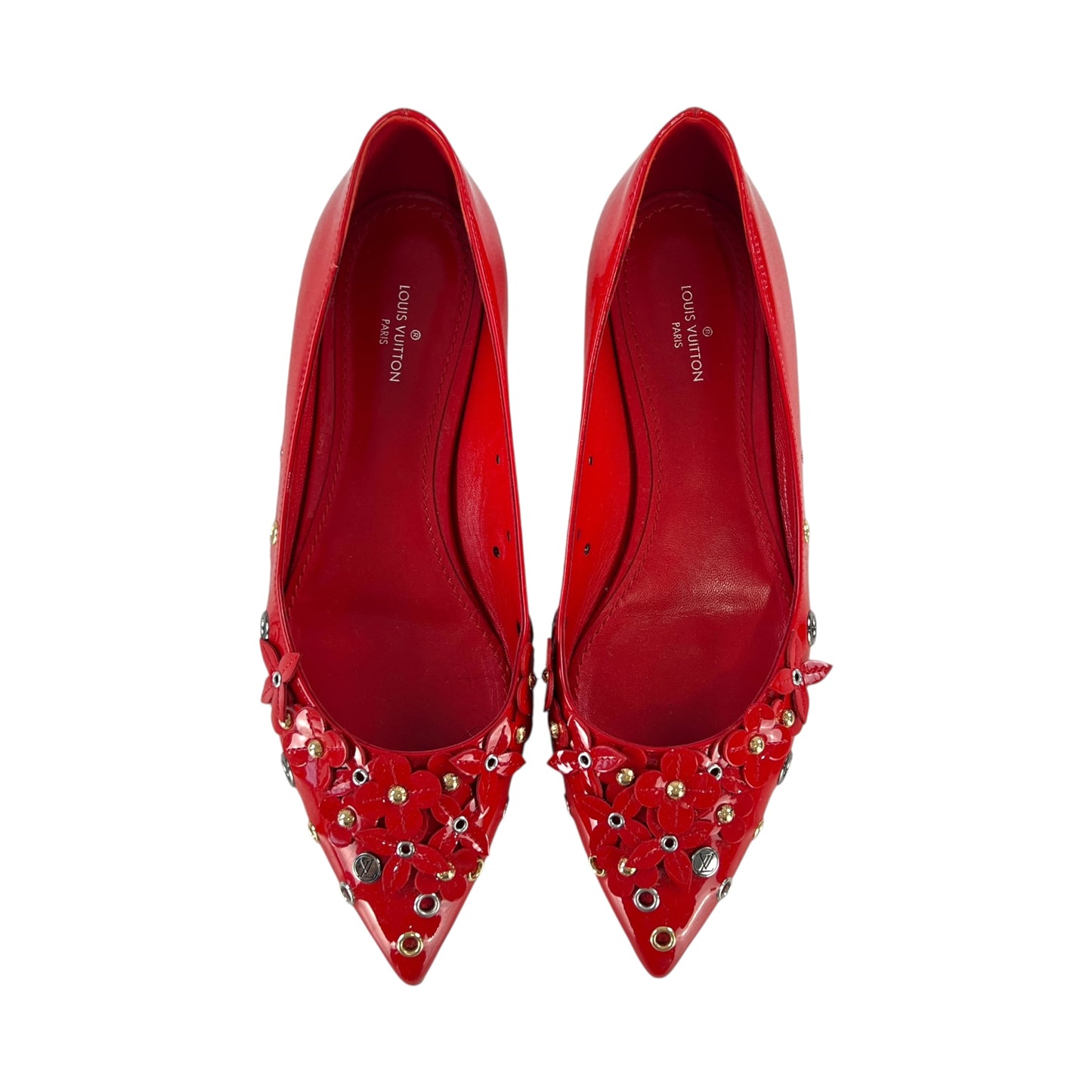 Louis Vuitton Vernis Flower Flats