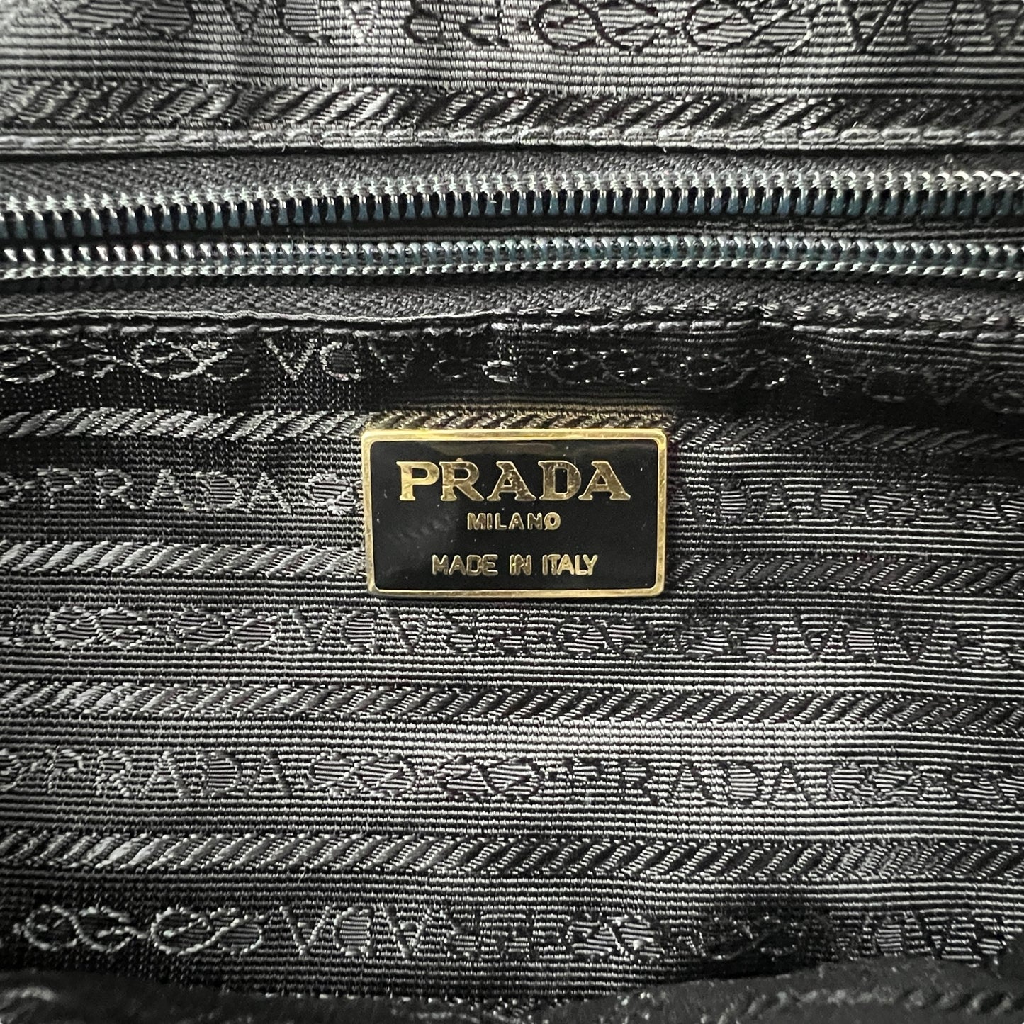 Prada Nylon Stitched Chain Shoulder Bag