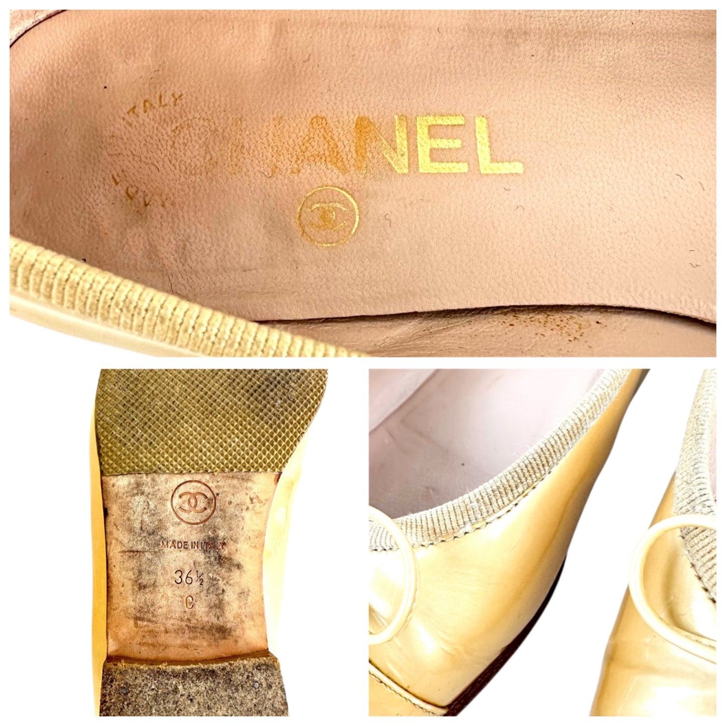 Chanel CC Patent Leather Ballet Flats