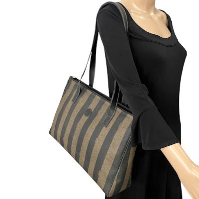 Fendi Vintage Pequin Shoulder Bag