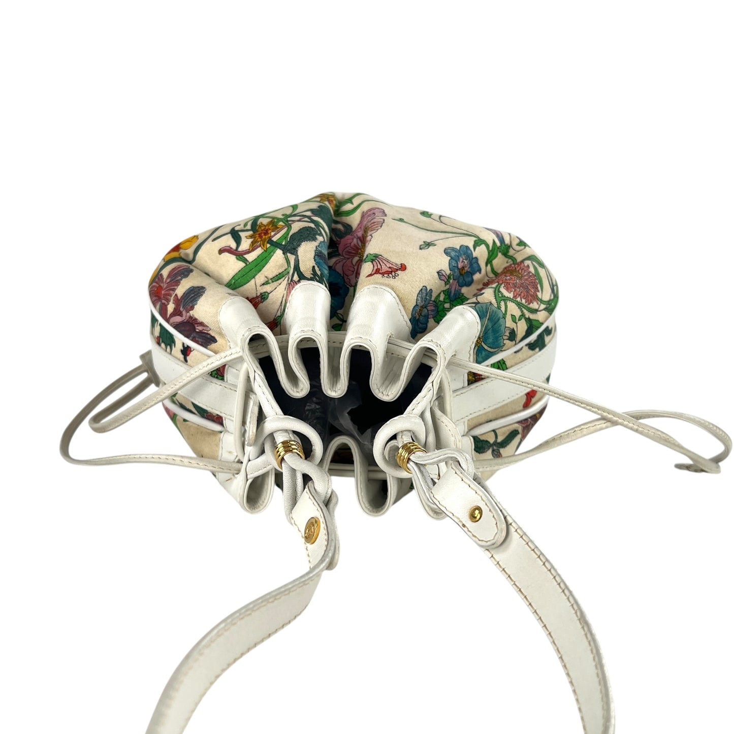 Gucci Vintage Flora Drawstring Crossbody Bag