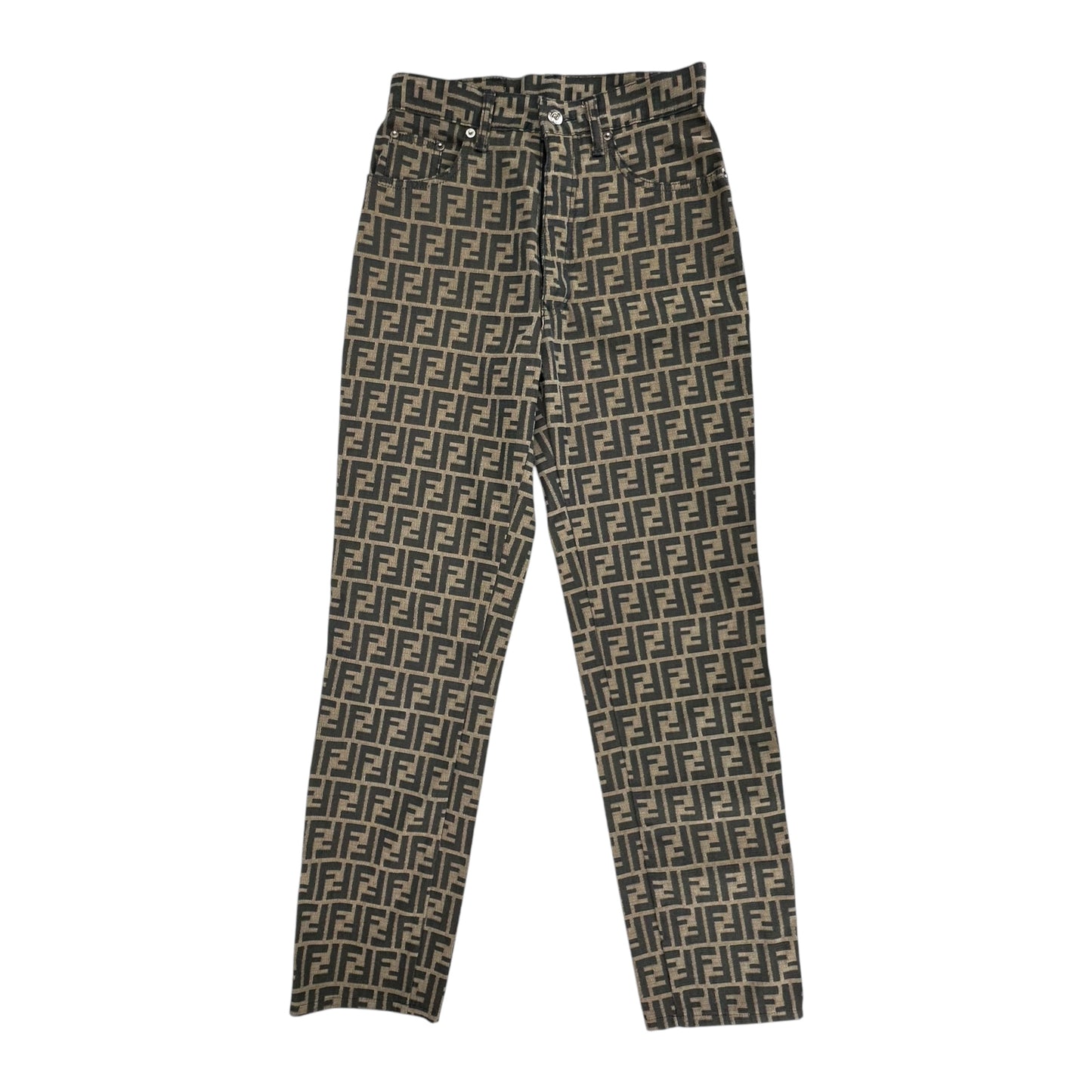 Fendi Vintage Zucca High-Waisted Pants
