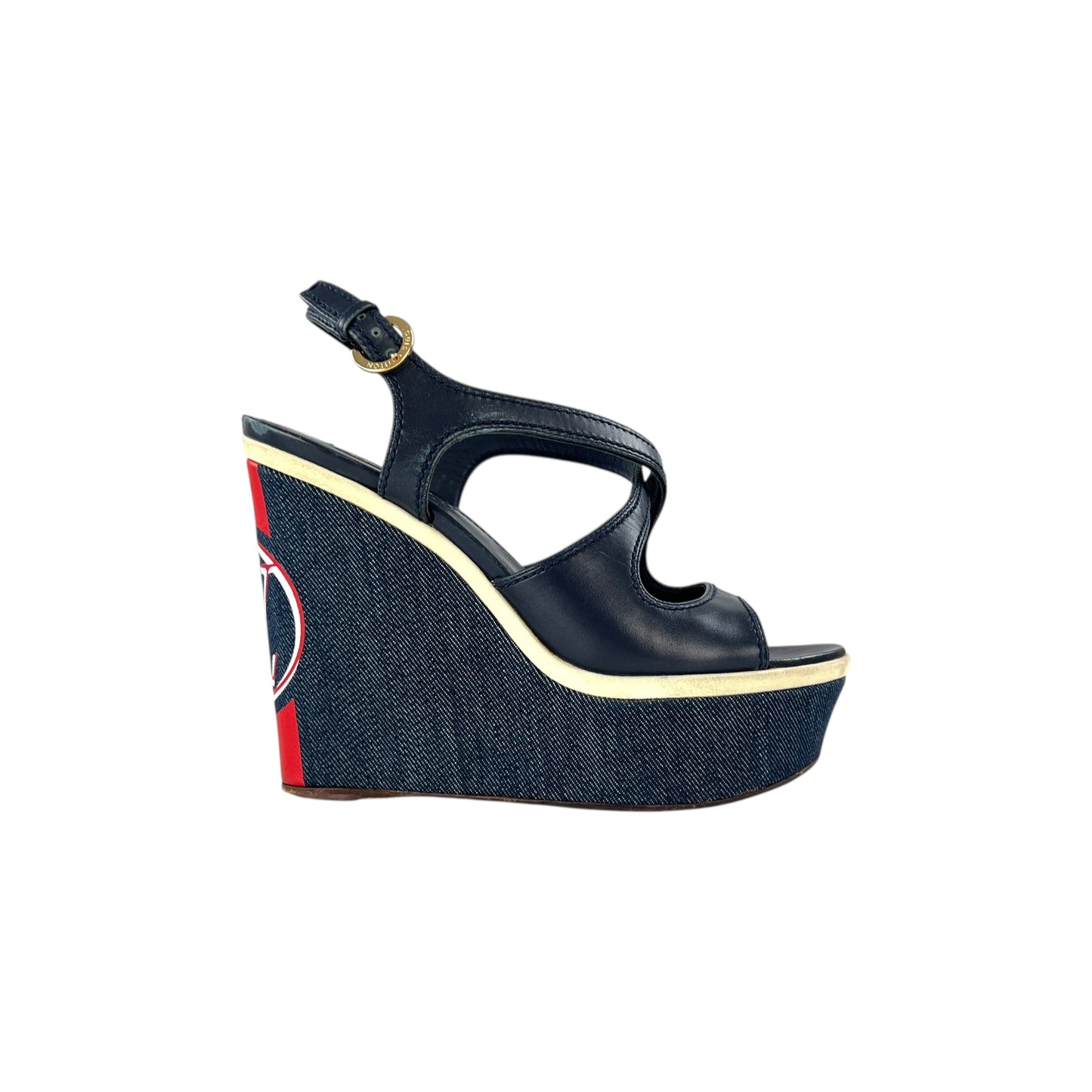 Louis Vuitton Denim Wedge Sandals