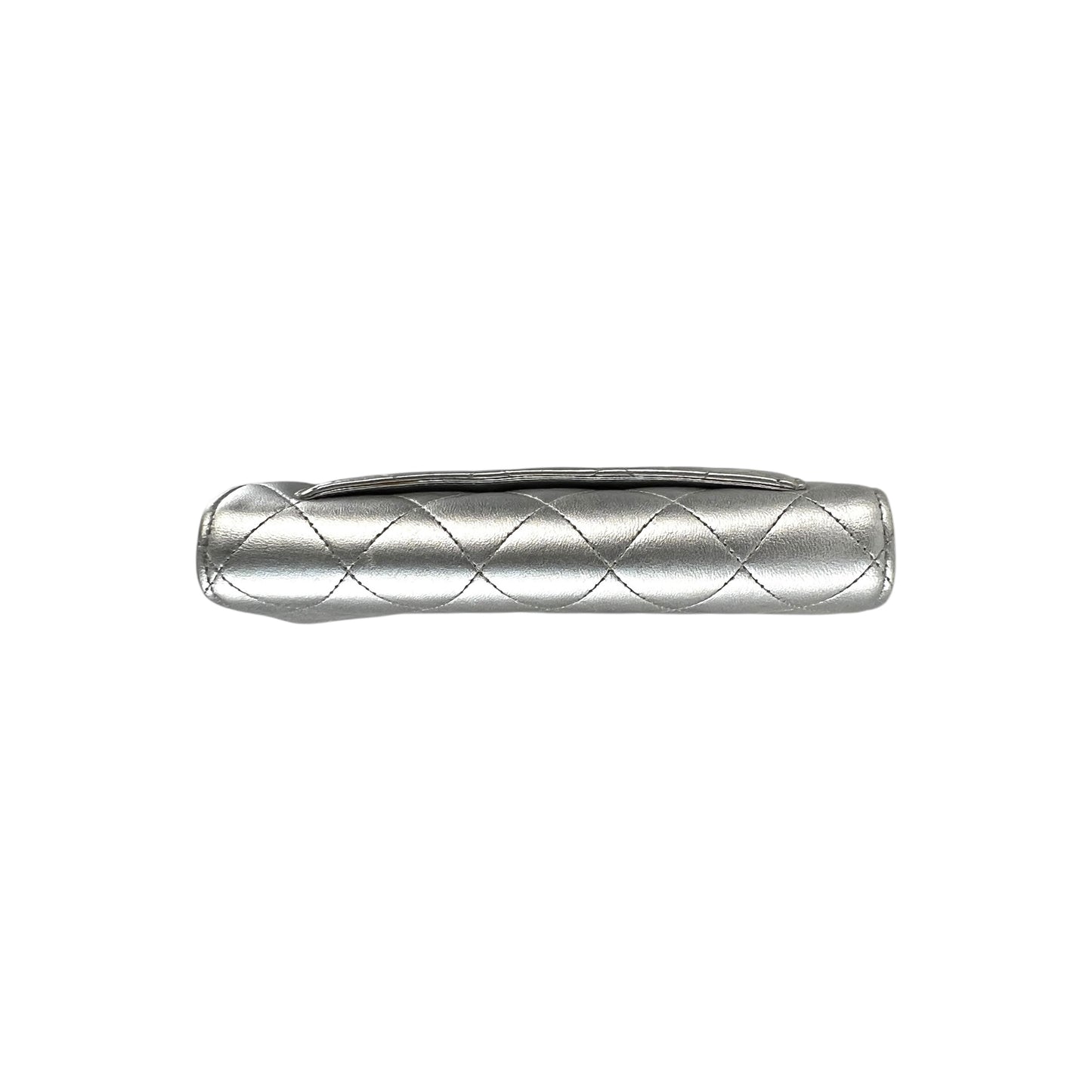 Chanel Matelasse Lambskin Silver Wallet