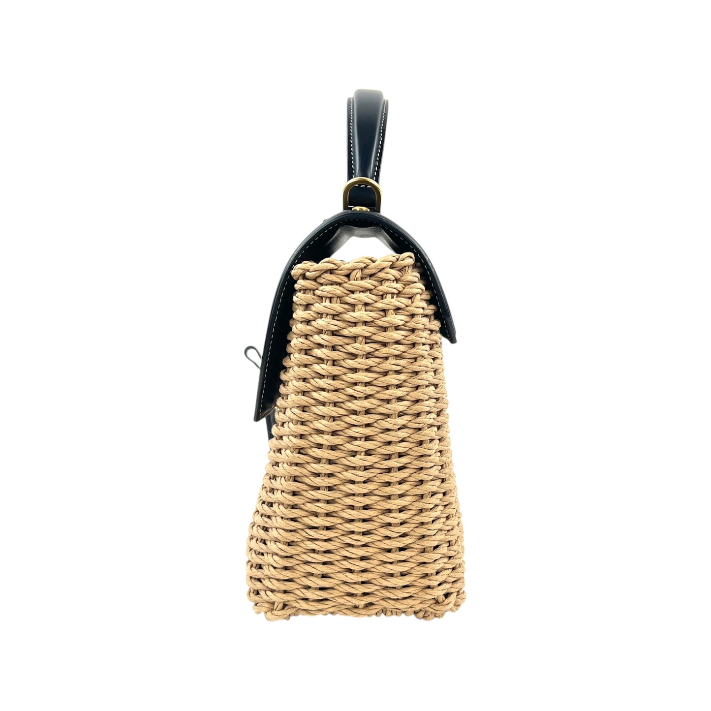 Ferragamo Wicker Top Handle Two-Way Bag