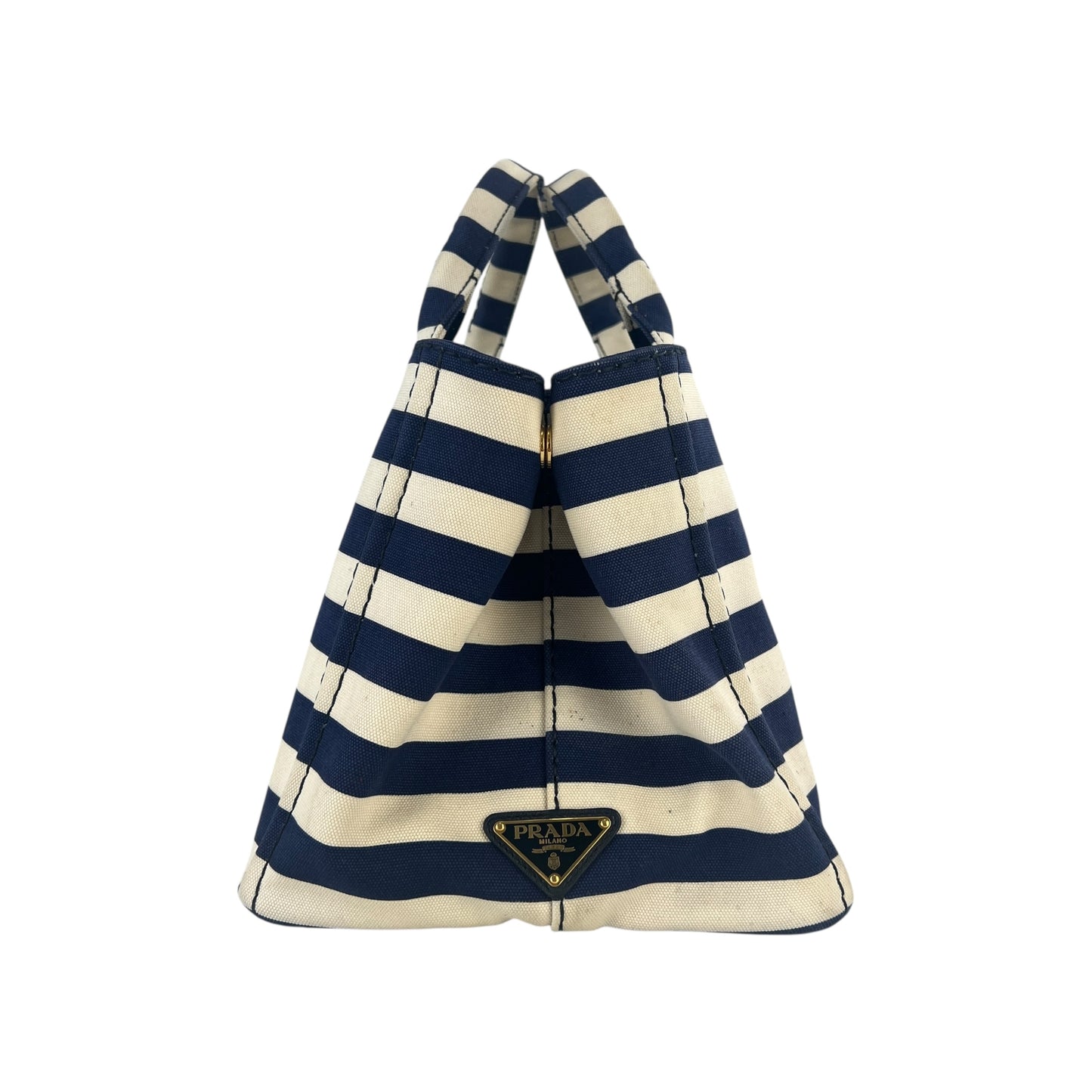 Prada Canapa Striped Tote Bag