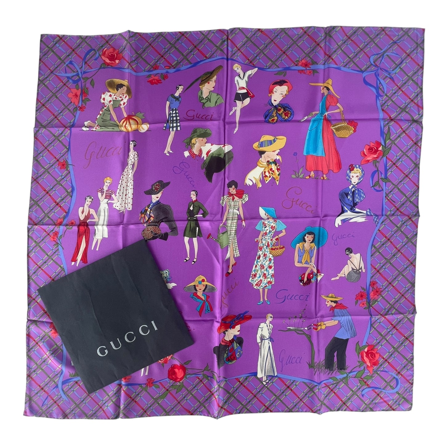 Gucci Vintage Silk Scarf