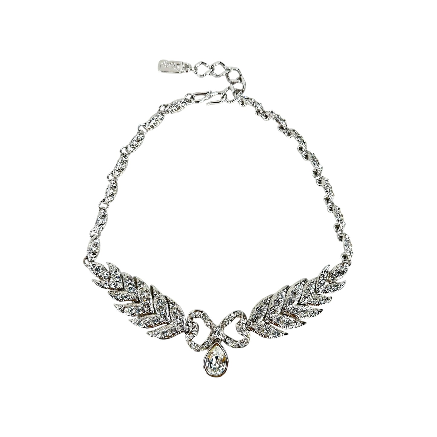 YSL Vintage Rhinestone Bow Necklace
