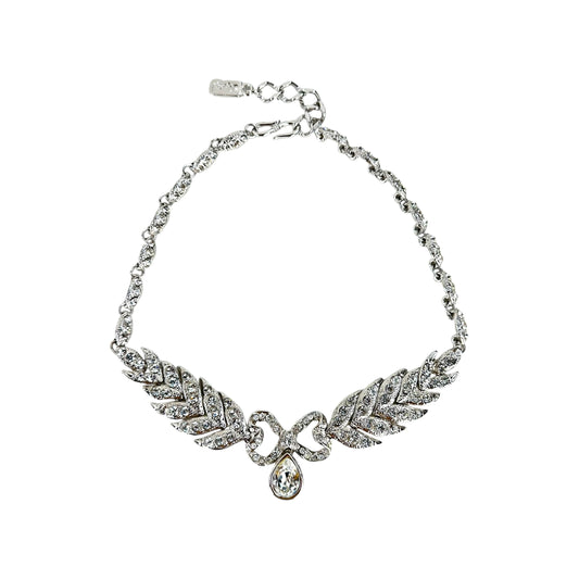 YSL Vintage Rhinestone Bow Necklace