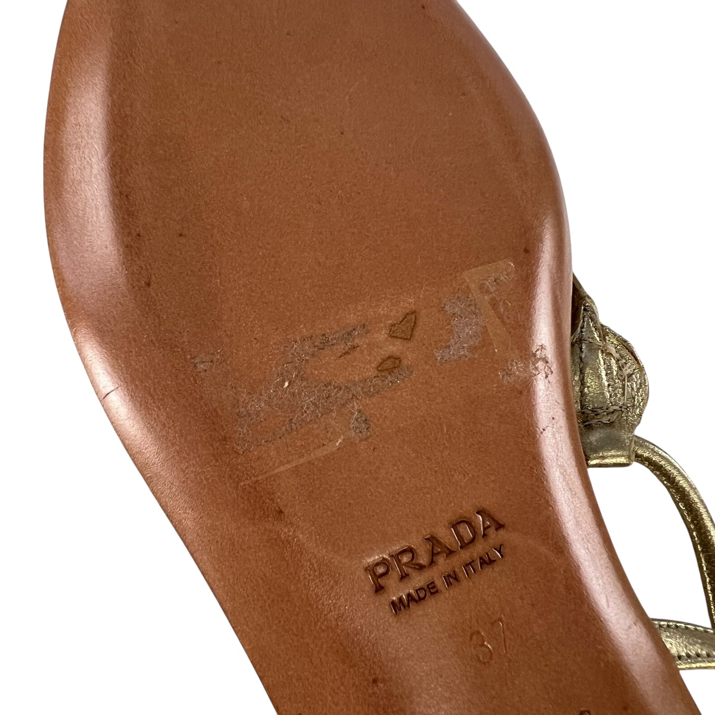 Prada Gold Sandals