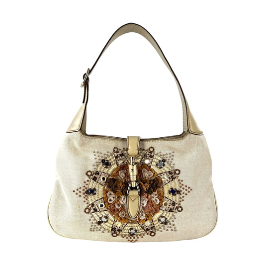 Gucci Embroidered Sun Jackie Shoulder Bag