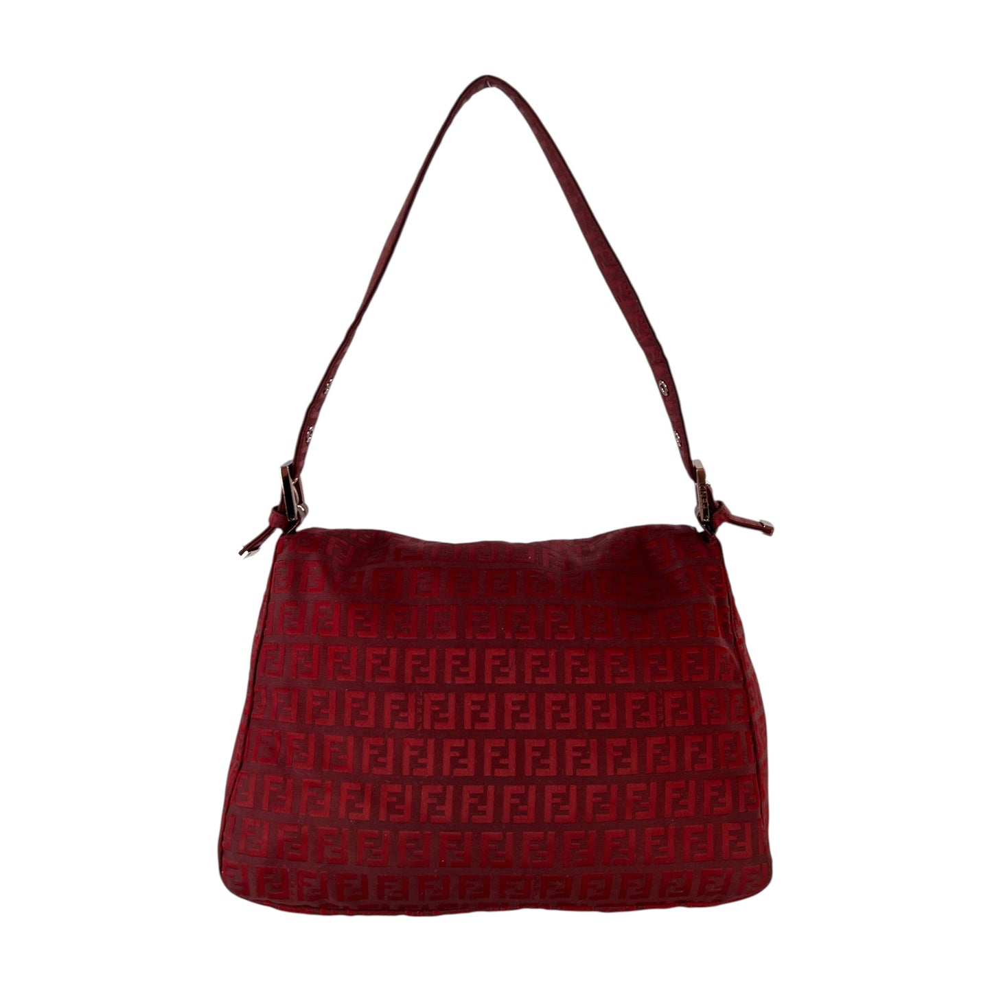 Fendi Zucchino Red Mama Baguette Bag