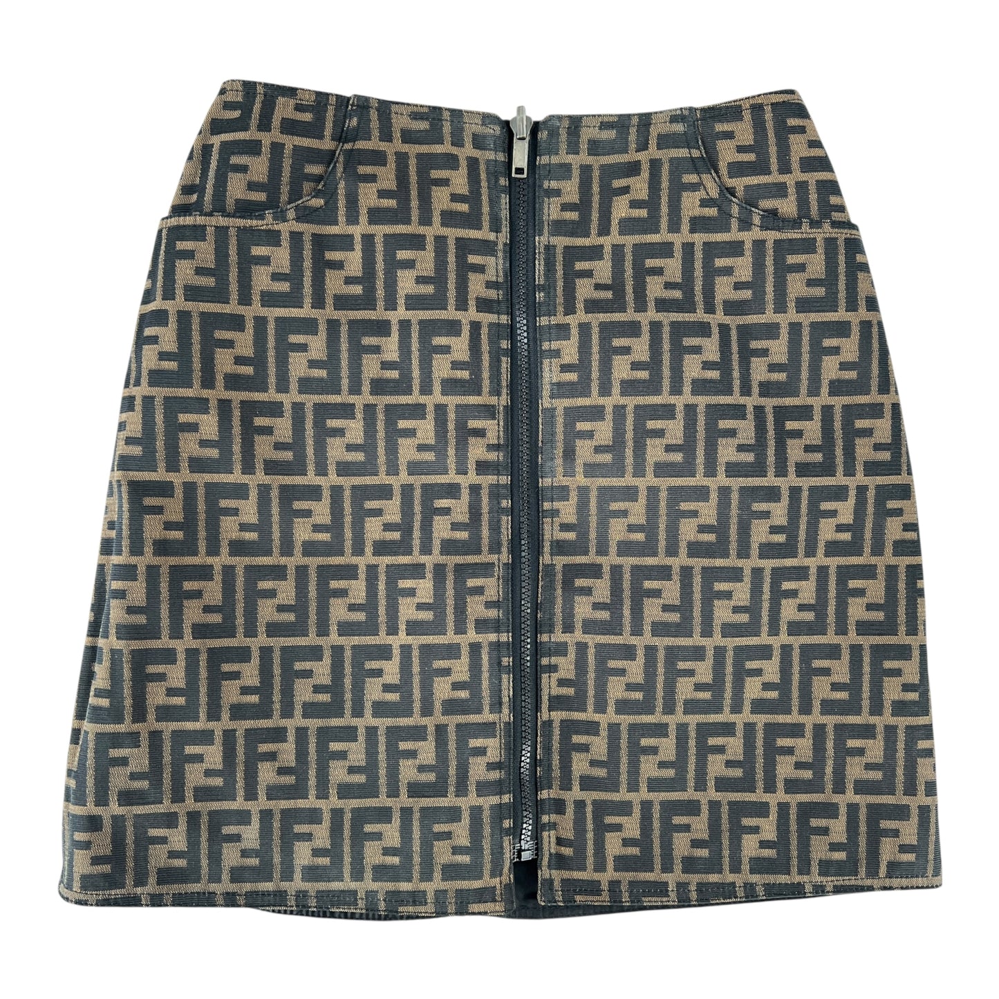 Fendi Vintage Zucca Reversible Vest and Skirt Set