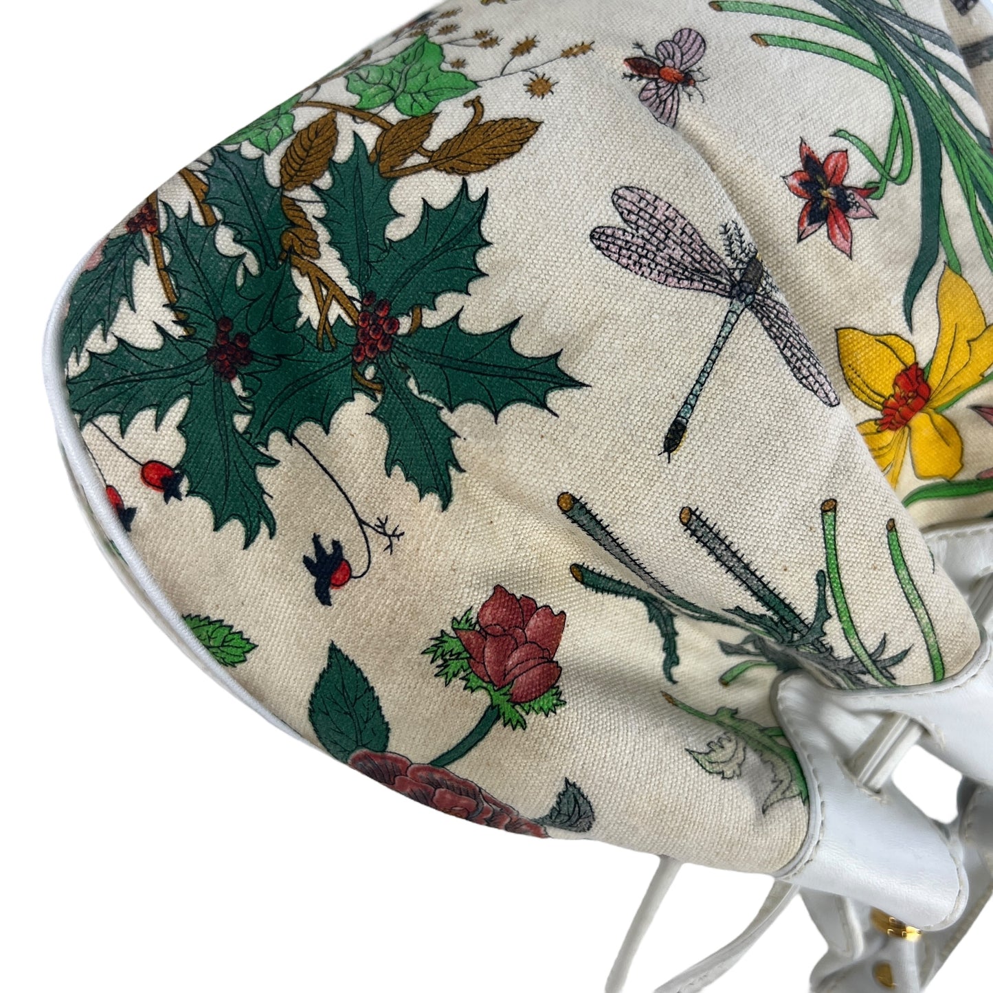 Gucci Vintage Flora Drawstring Crossbody Bag