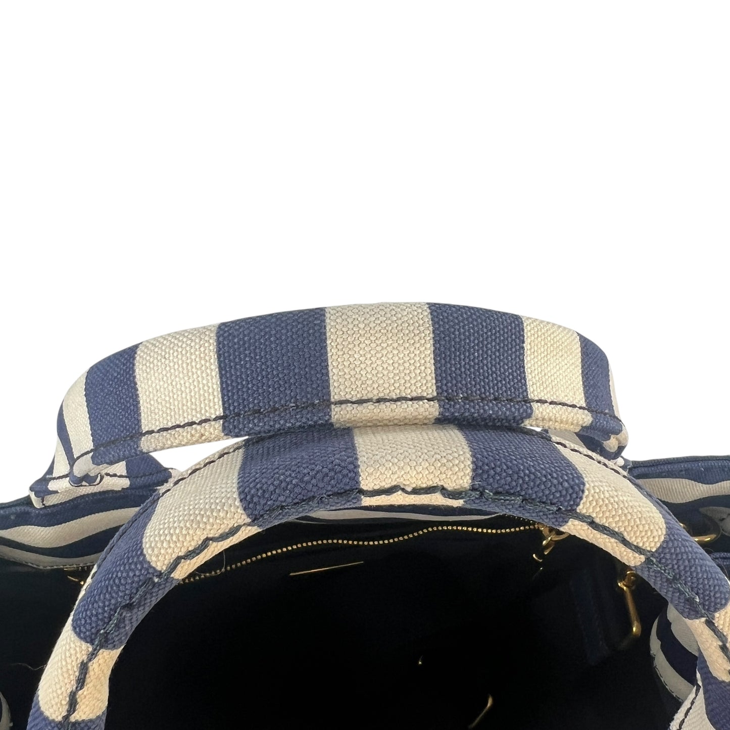 Prada Canapa Striped Tote Bag