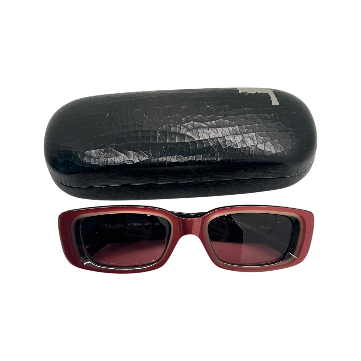 Gucci Moda Red Acrylic Sunglasses