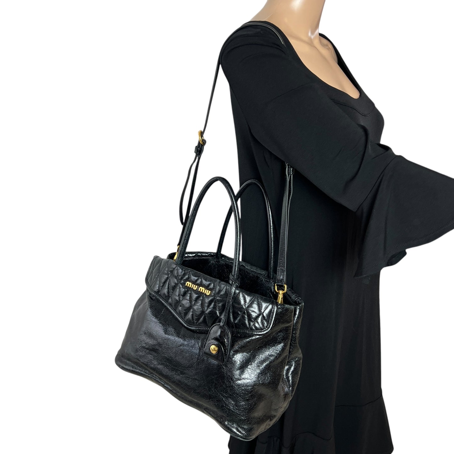 Miu Miu Patent Leather Two-Way Bag