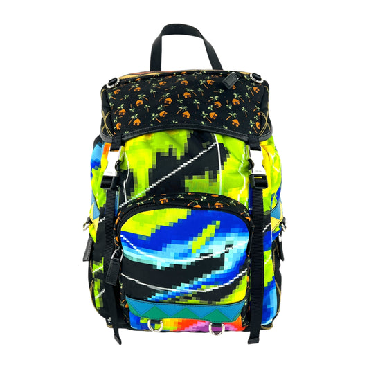 Prada Multicolor Pixel Tessuto Nylon Backpack