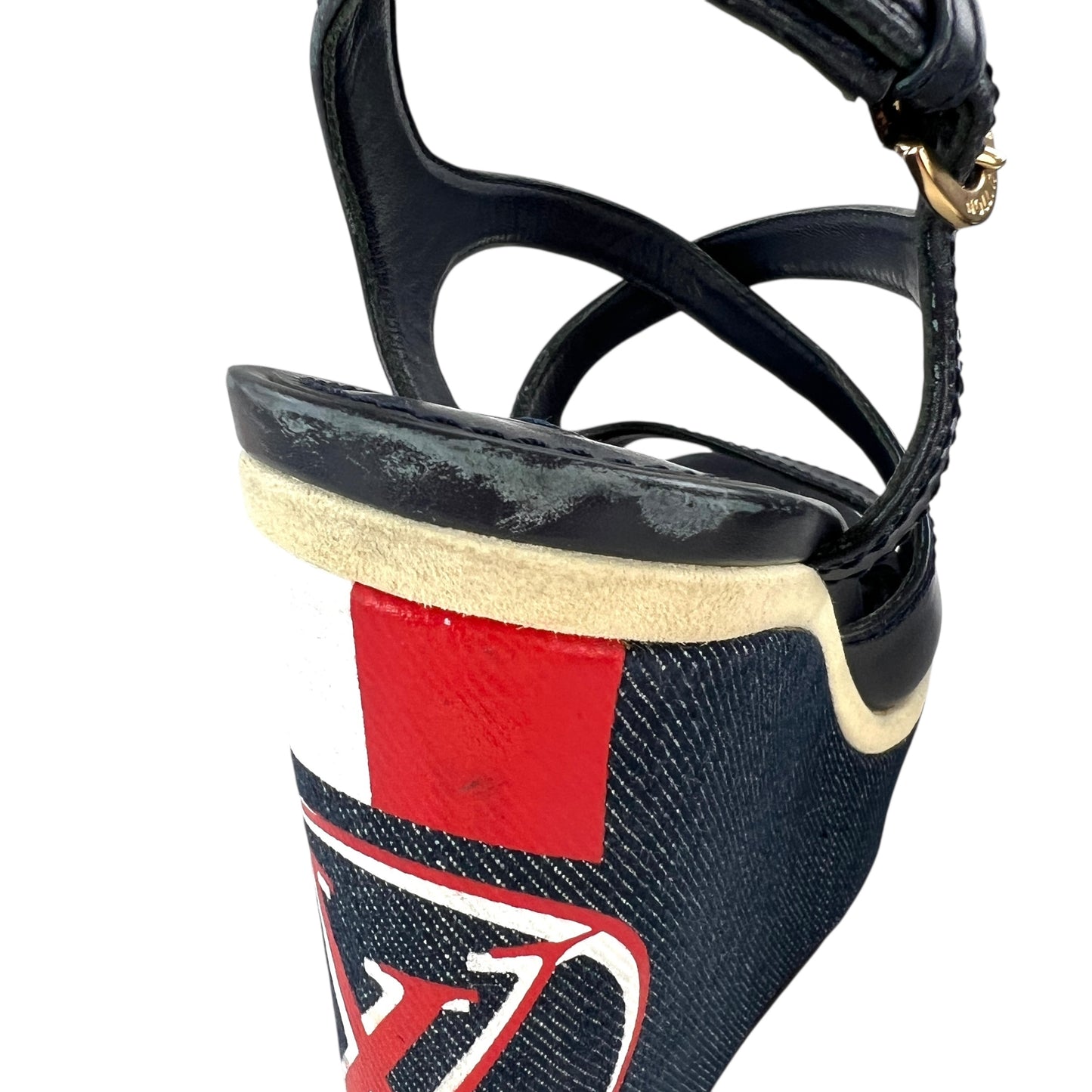 Louis Vuitton Denim Wedge Sandals