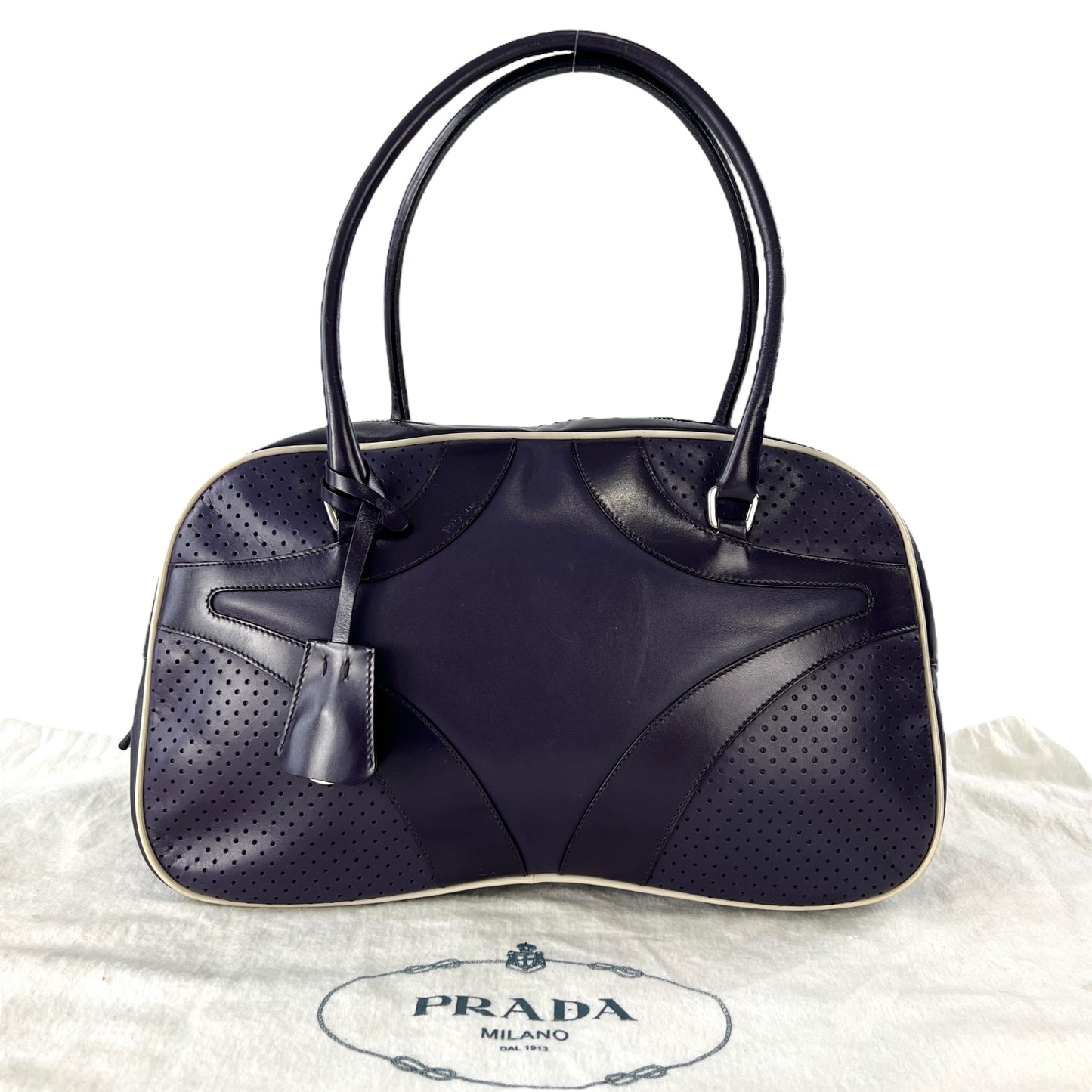 Prada Vitello Drive Leather Bowling Bag