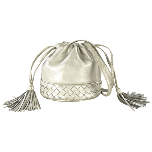 Bottega Veneta Vintage Metallic Drawstring Crossbody Bag