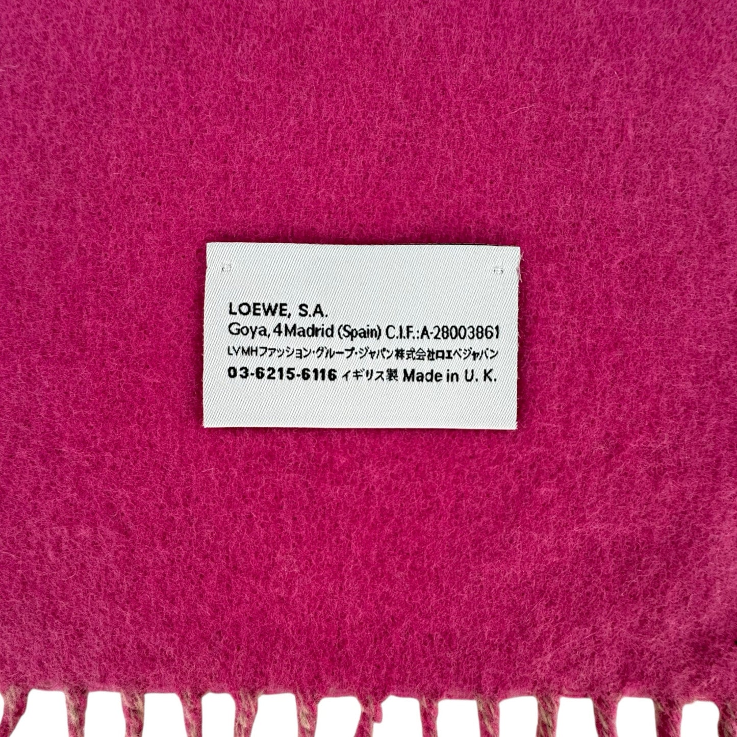 Loewe Pink Wool & Cashmere Scarf