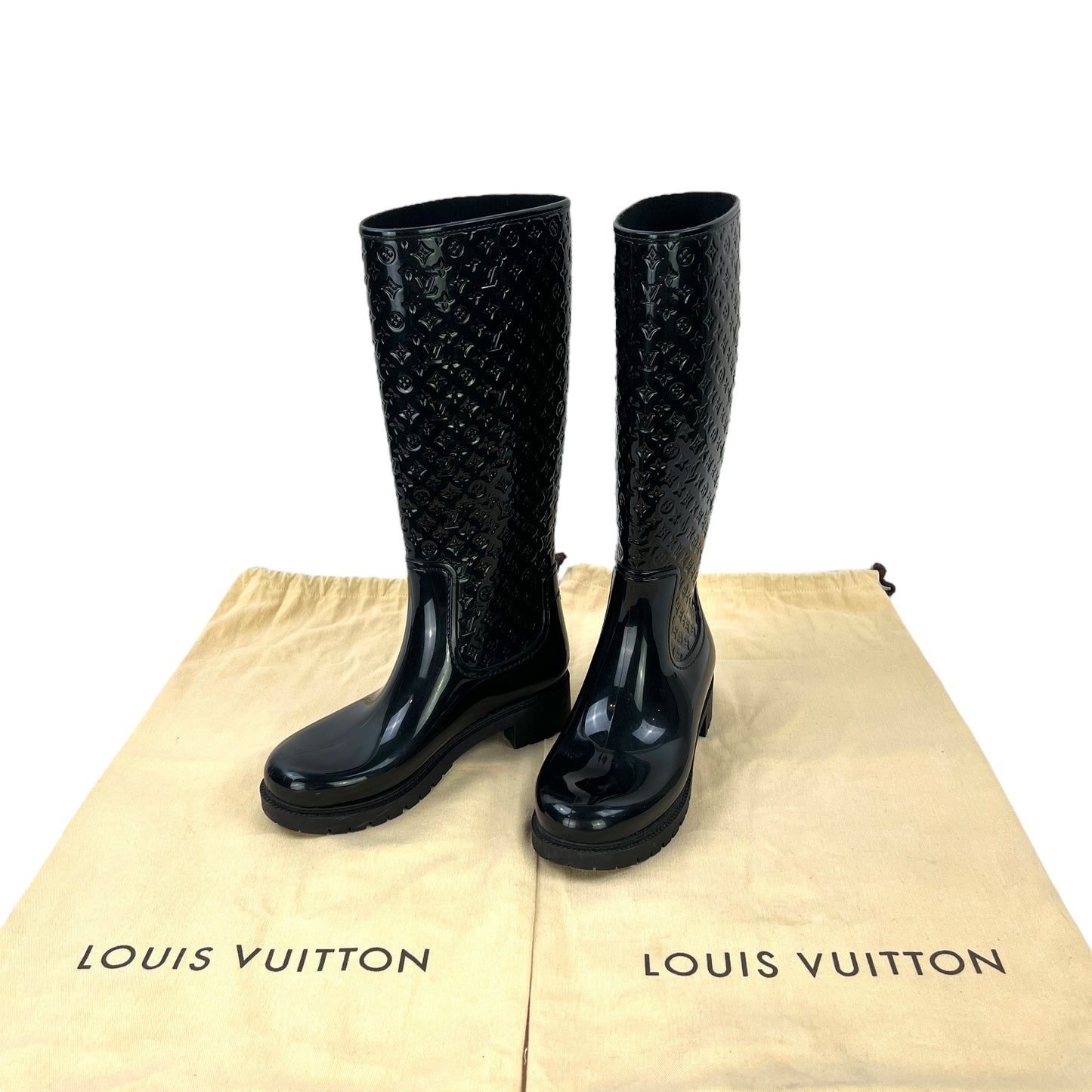 Louis Viutton Monogram Embossed Rubber Boots