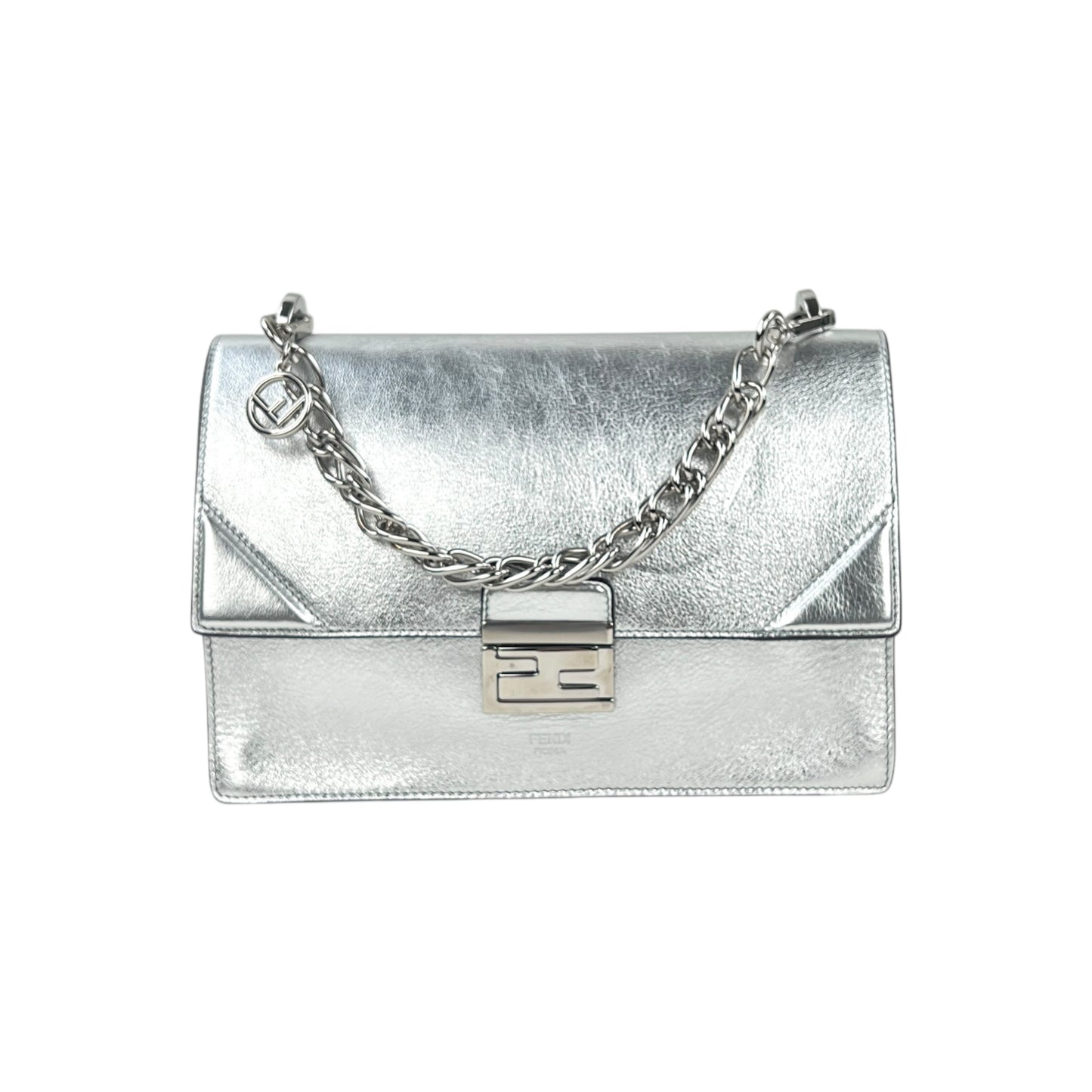 Fendi Kan U Metallic Leather Two-Way Bag