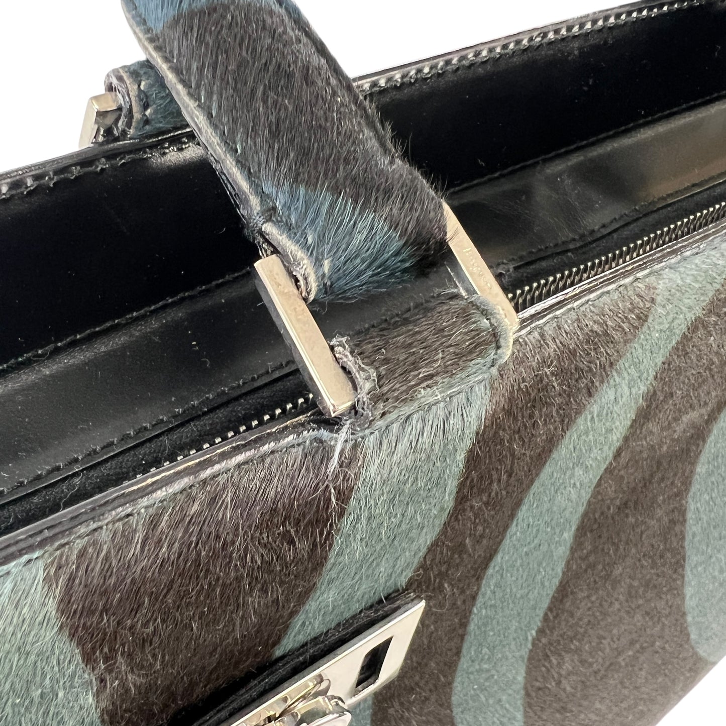 Ferragamo Zebra Print Calf Hair Handbag